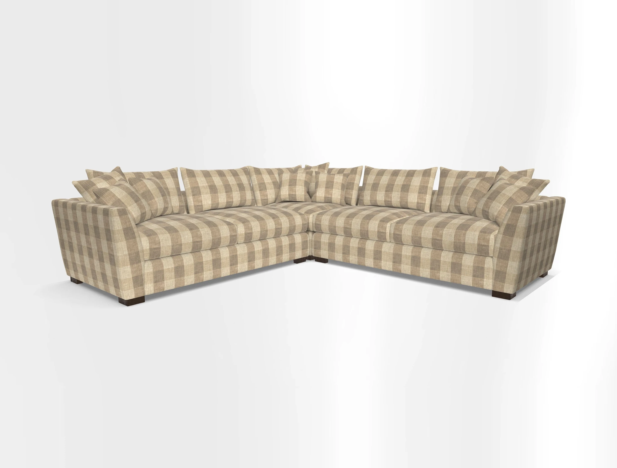 Hambledon Large Corner Group in Plain Two Tone Calico with Scatters in Cloth 22 Weaves