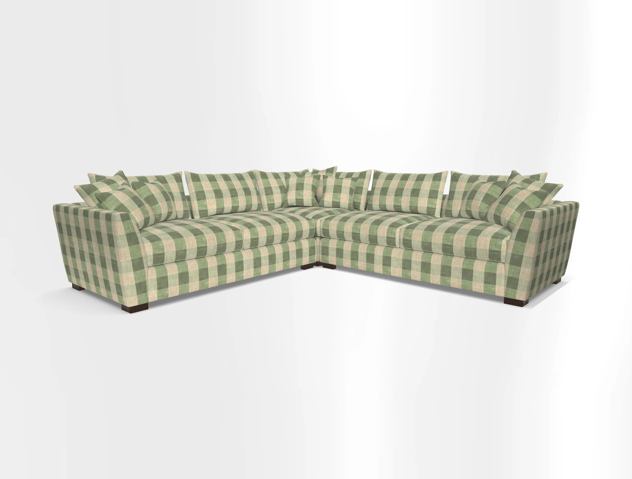 Hambledon Large Corner Group in Plain Two Tone Calico with Scatters in Cloth 22 Weaves