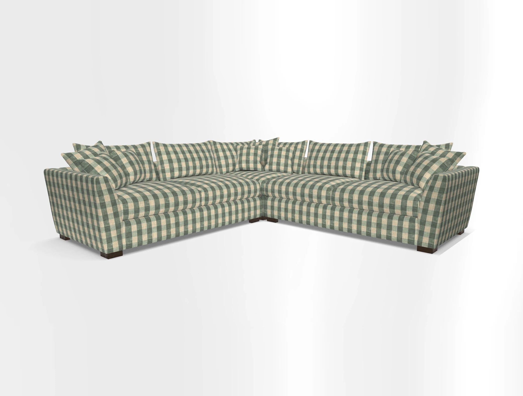 Hambledon Large Corner Group in Plain Two Tone Calico with Scatters in Cloth 22 Weaves