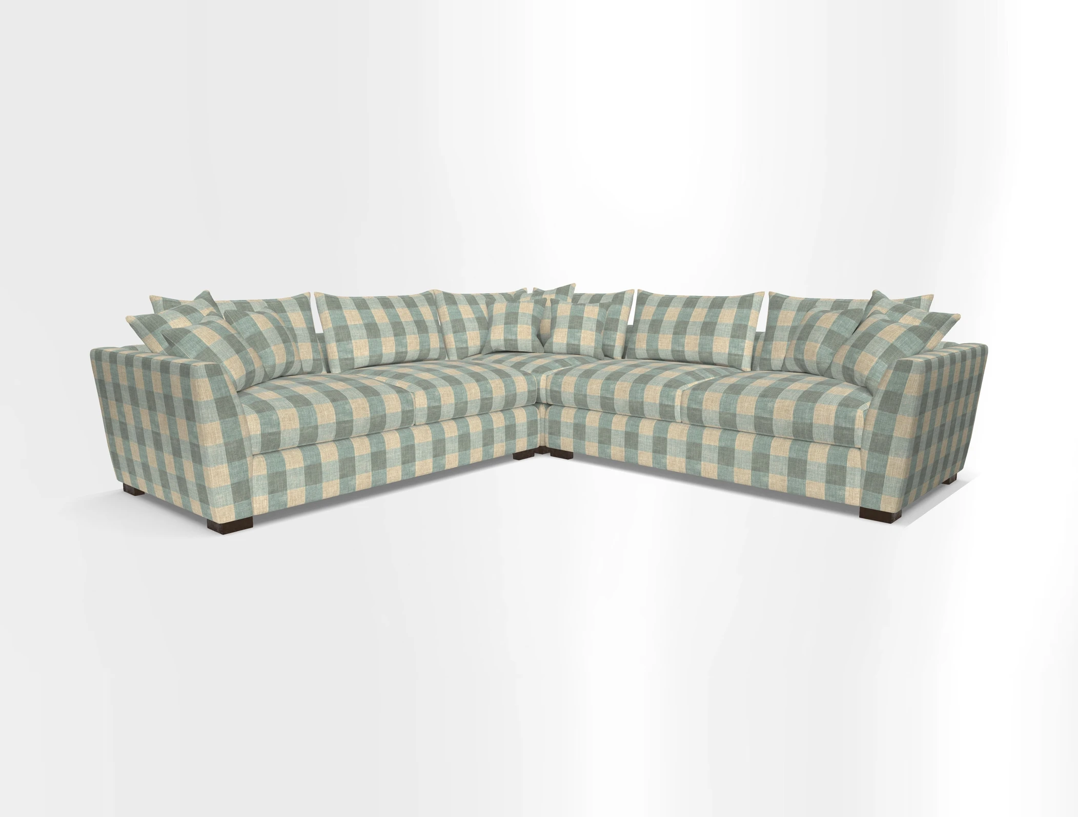 Hambledon Large Corner Group in Plain Two Tone Calico with Scatters in Cloth 22 Weaves
