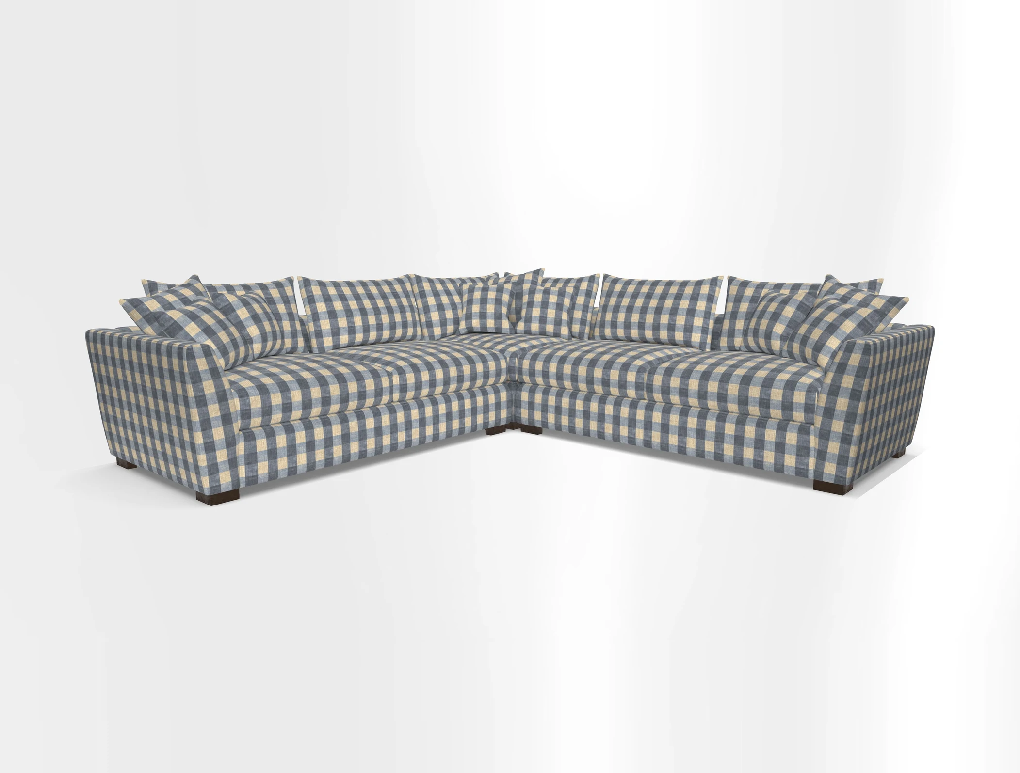 Hambledon Large Corner Group in Plain Two Tone Calico with Scatters in Cloth 22 Weaves