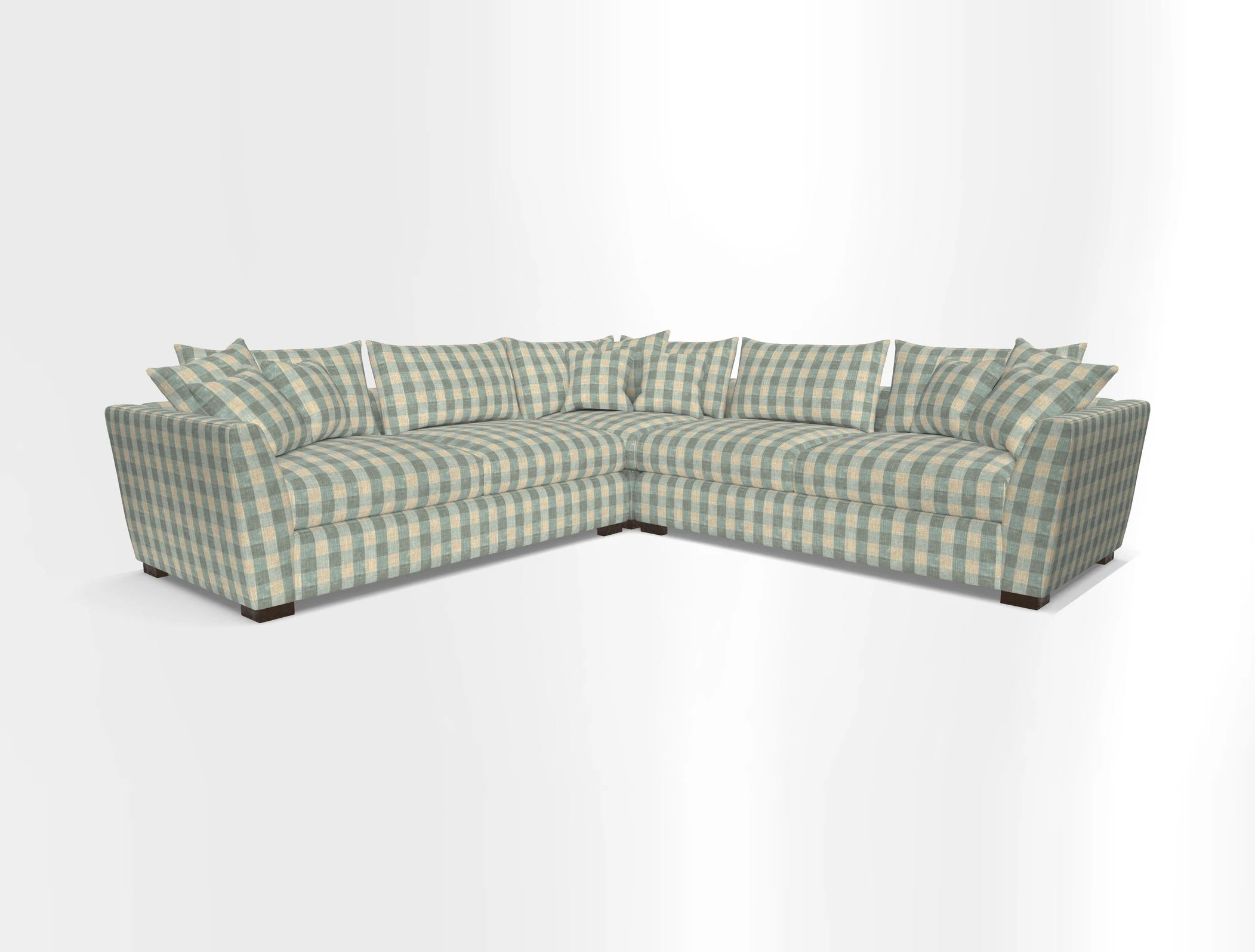 Hambledon Large Corner Group in Plain Two Tone Calico with Scatters in Cloth 22 Weaves