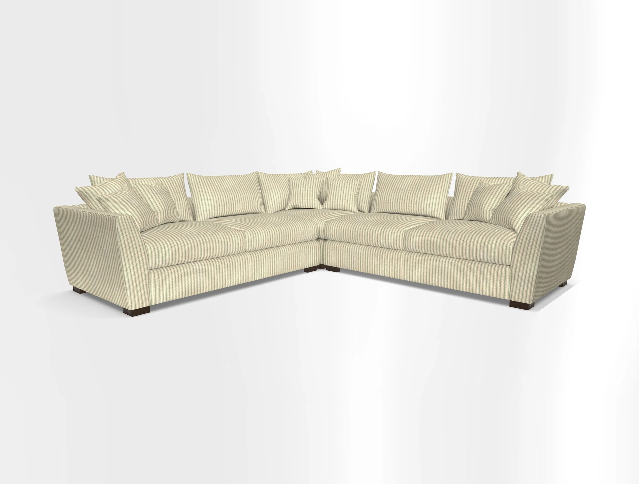 Hambledon Large Corner Group in Plain Two Tone Calico with Scatters in Cloth 22 Weaves