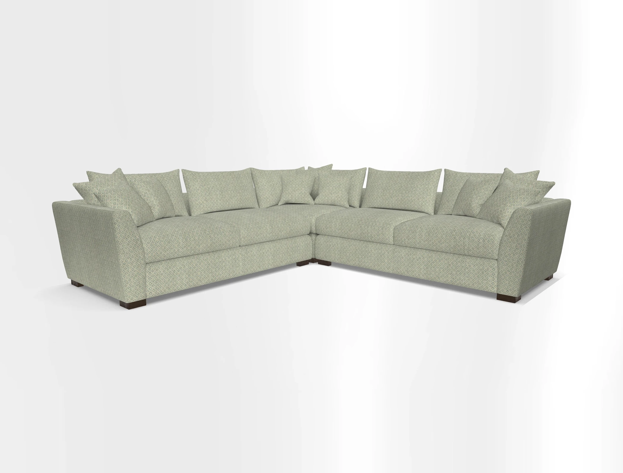 Hambledon Large Corner Group in Plain Two Tone Calico with Scatters in Cloth 22 Weaves