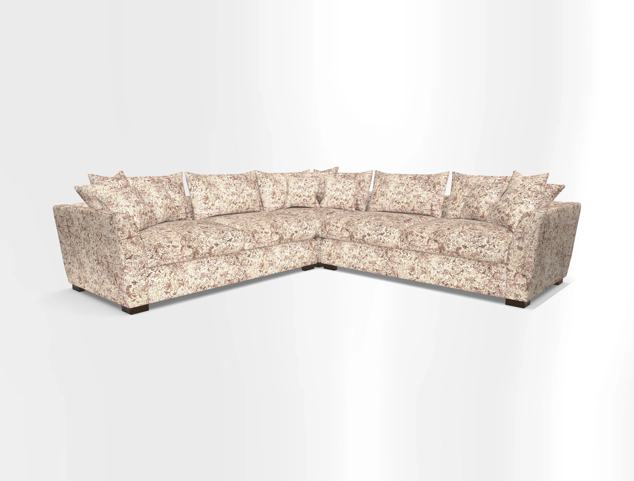 Hambledon Large Corner Group in Plain Two Tone Calico with Scatters in Cloth 22 Weaves