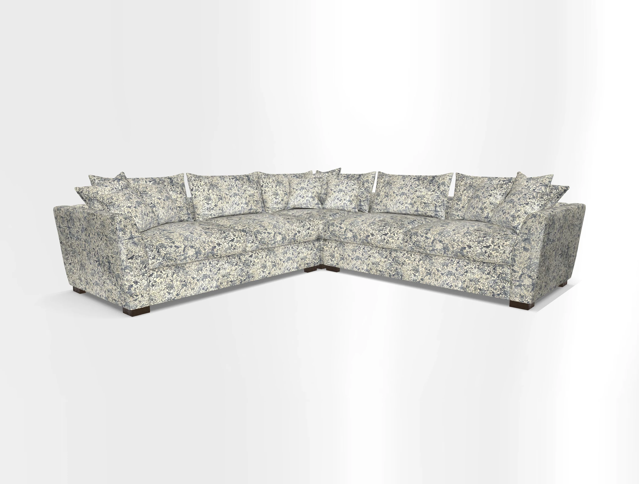 Hambledon Large Corner Group in Plain Two Tone Calico with Scatters in Cloth 22 Weaves