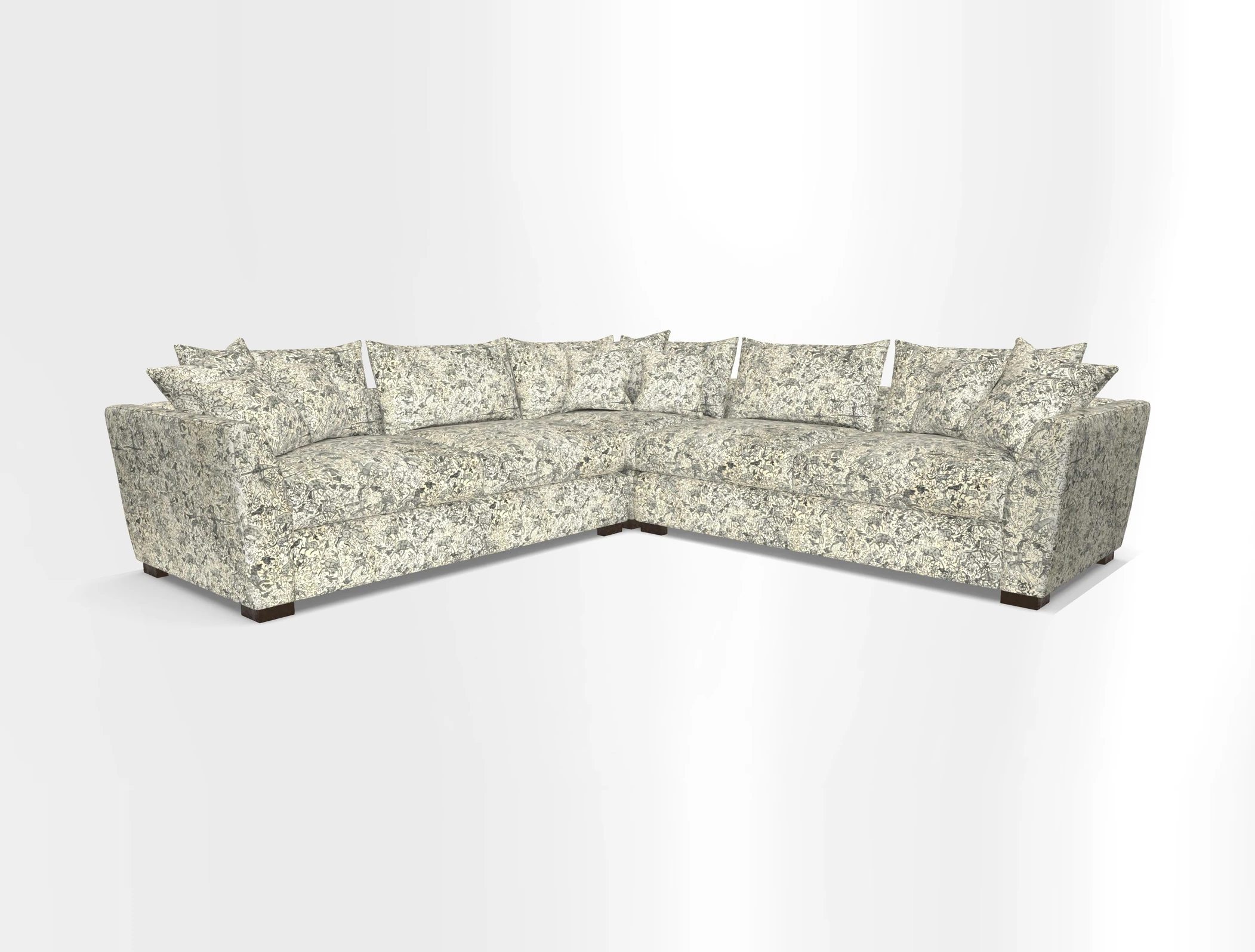 Hambledon Large Corner Group in Plain Two Tone Calico with Scatters in Cloth 22 Weaves
