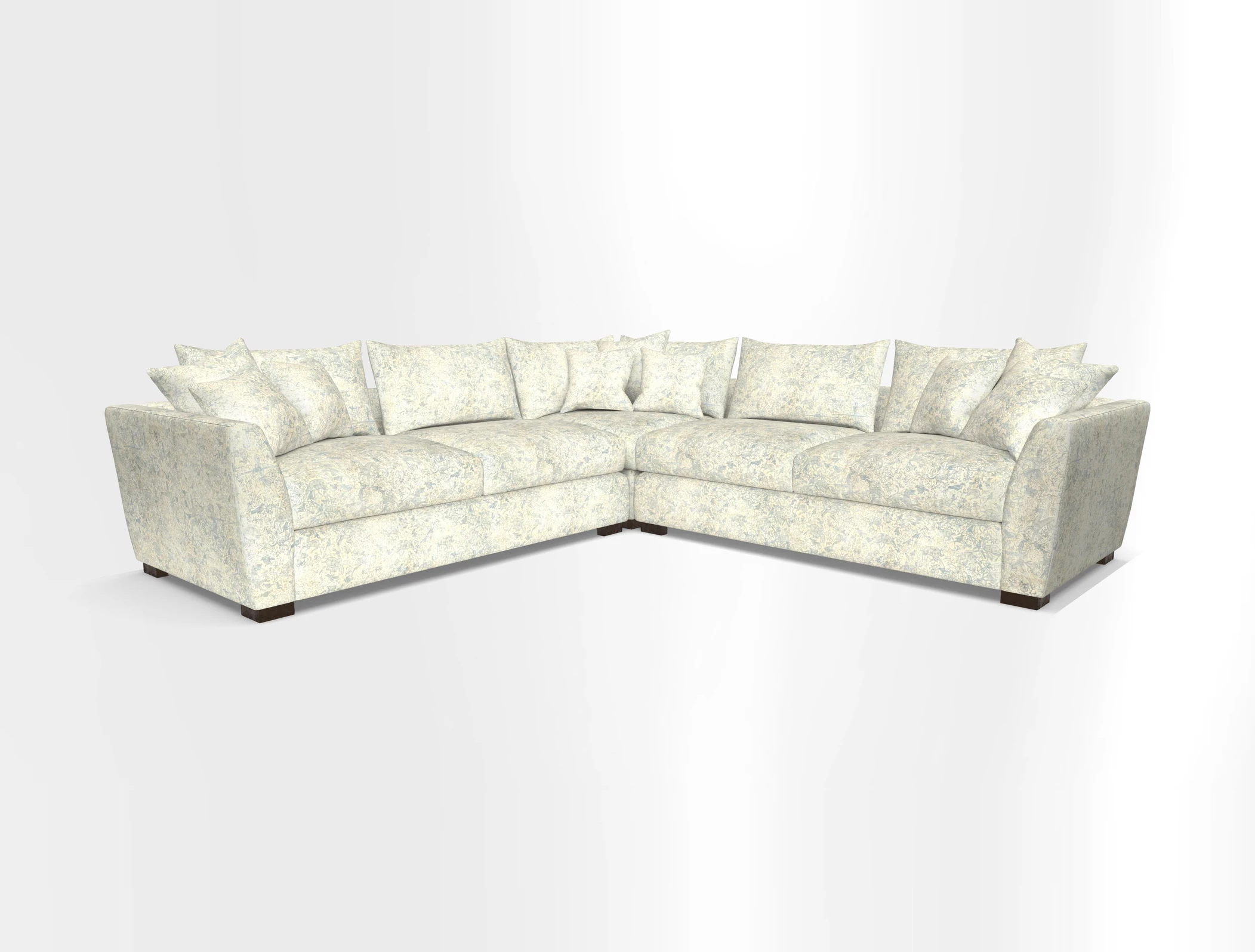 Hambledon Large Corner Group in Plain Two Tone Calico with Scatters in Cloth 22 Weaves