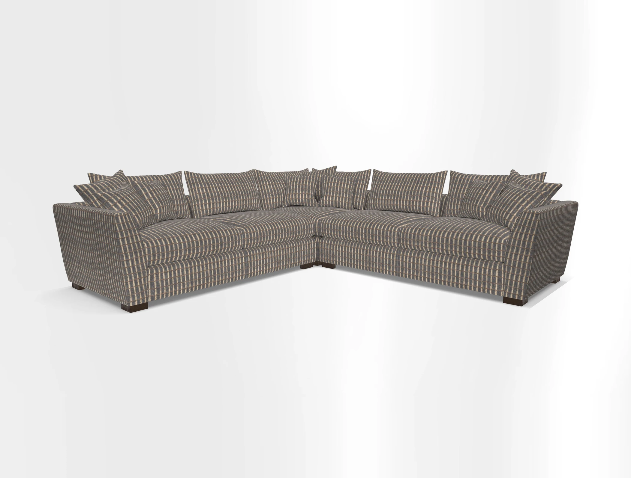 Hambledon Large Corner Group in Plain Two Tone Calico with Scatters in Cloth 22 Weaves