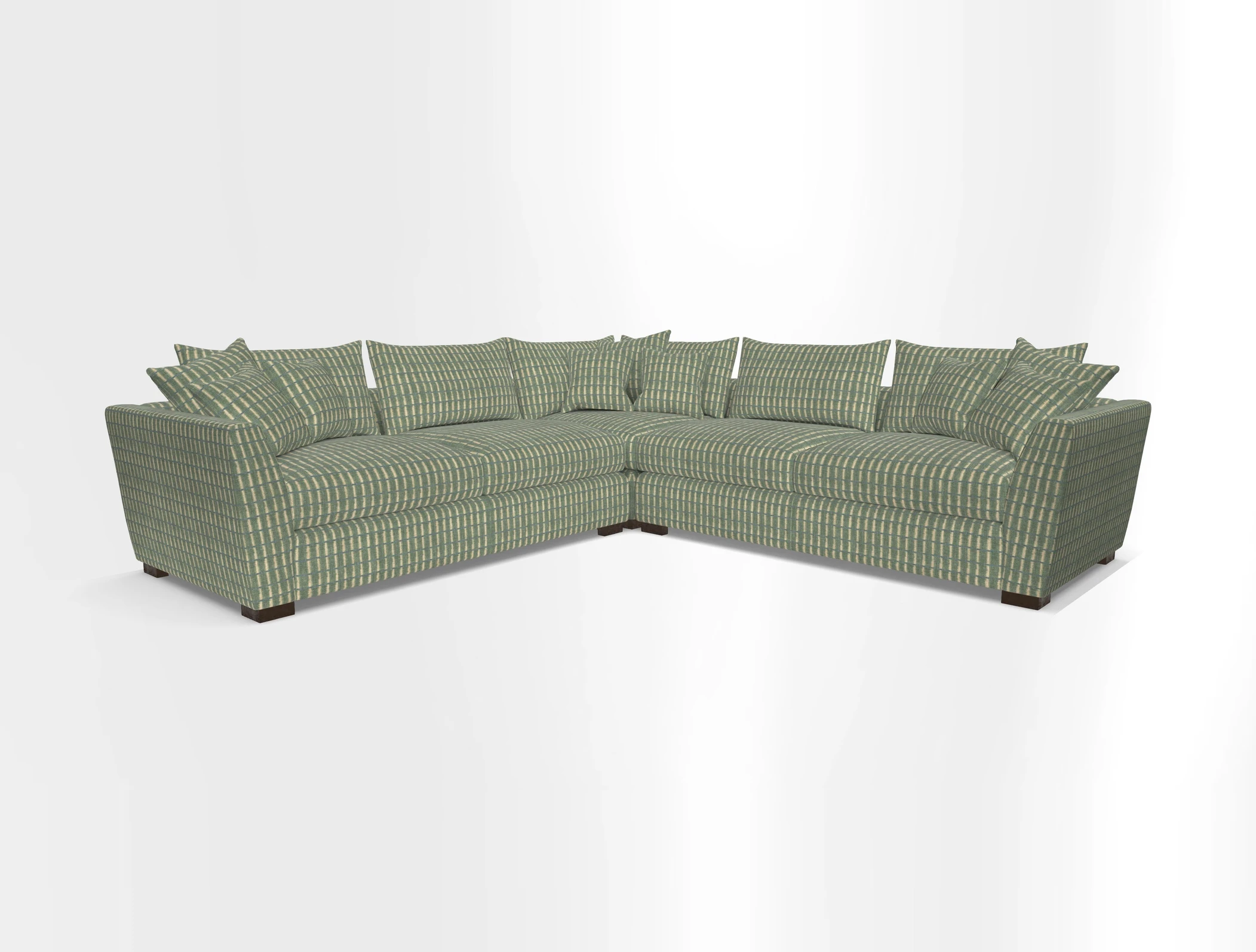 Hambledon Large Corner Group in Plain Two Tone Calico with Scatters in Cloth 22 Weaves