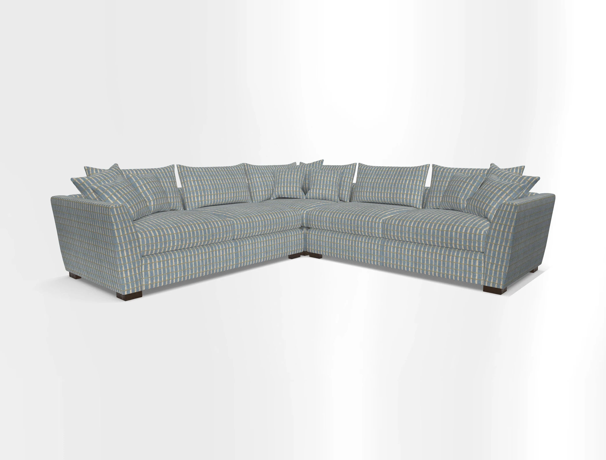 Hambledon Large Corner Group in Plain Two Tone Calico with Scatters in Cloth 22 Weaves