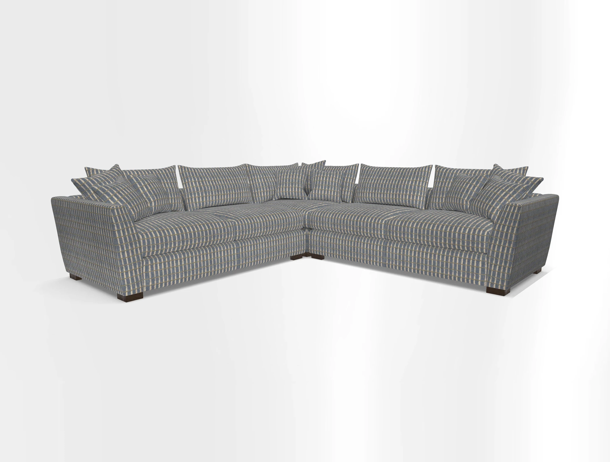 Hambledon Large Corner Group in Plain Two Tone Calico with Scatters in Cloth 22 Weaves