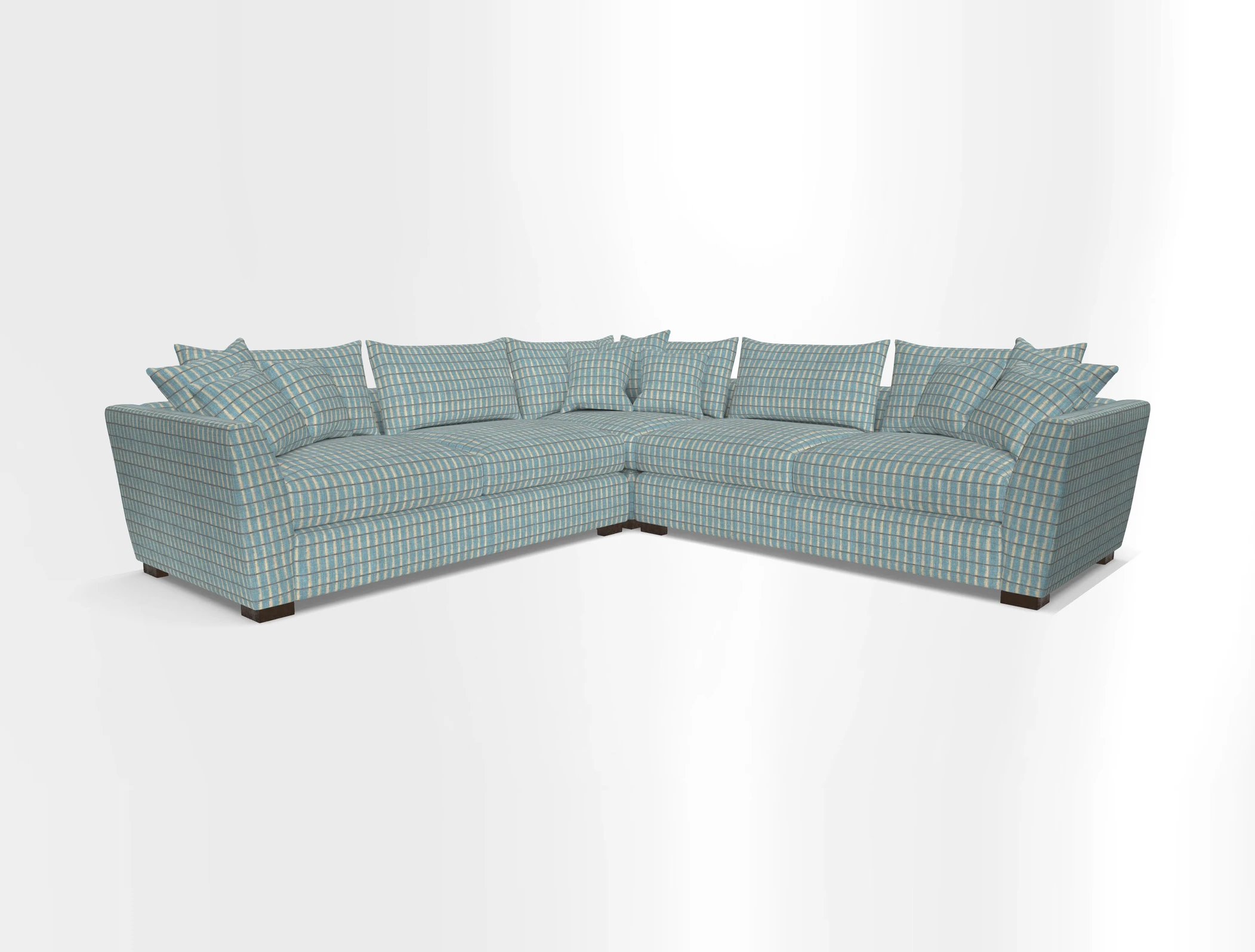 Hambledon Large Corner Group in Plain Two Tone Calico with Scatters in Cloth 22 Weaves