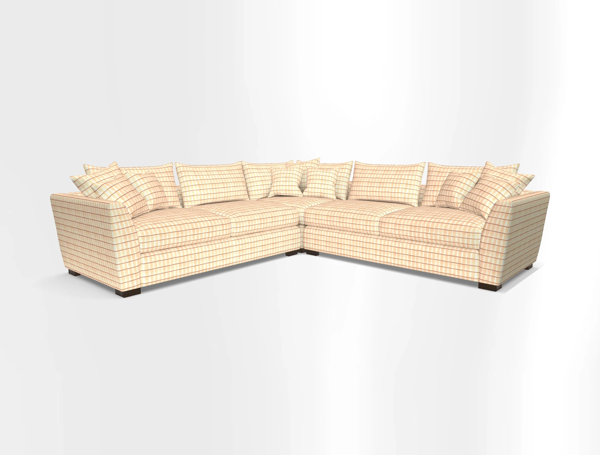 Hambledon Large Corner Group in Plain Two Tone Calico with Scatters in Cloth 22 Weaves