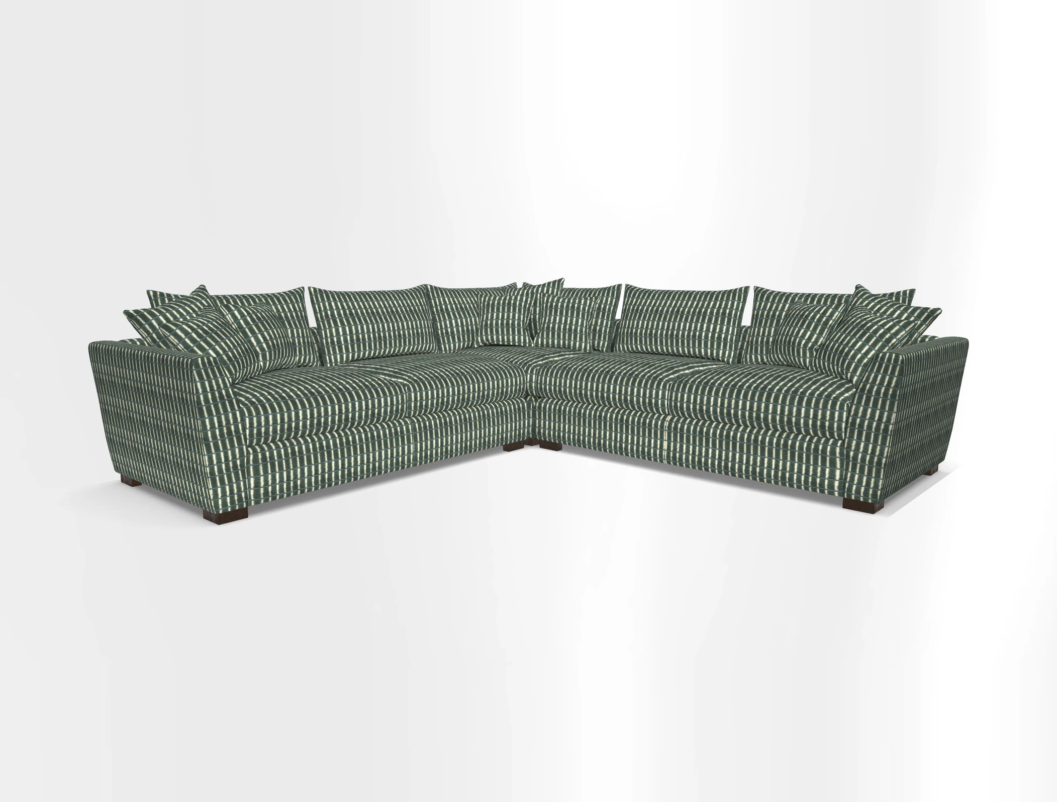 Hambledon Large Corner Group in Plain Two Tone Calico with Scatters in Cloth 22 Weaves