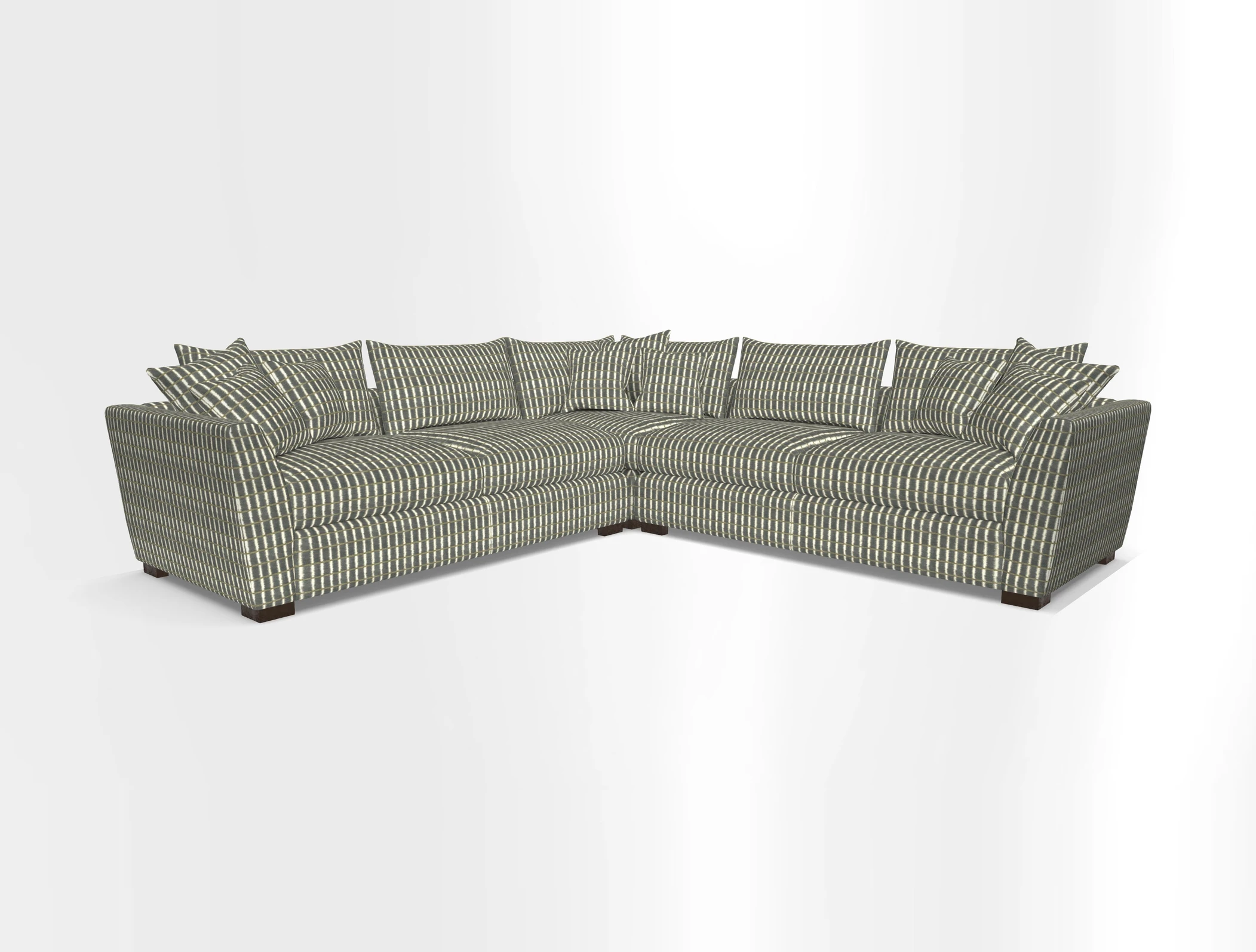 Hambledon Large Corner Group in Plain Two Tone Calico with Scatters in Cloth 22 Weaves