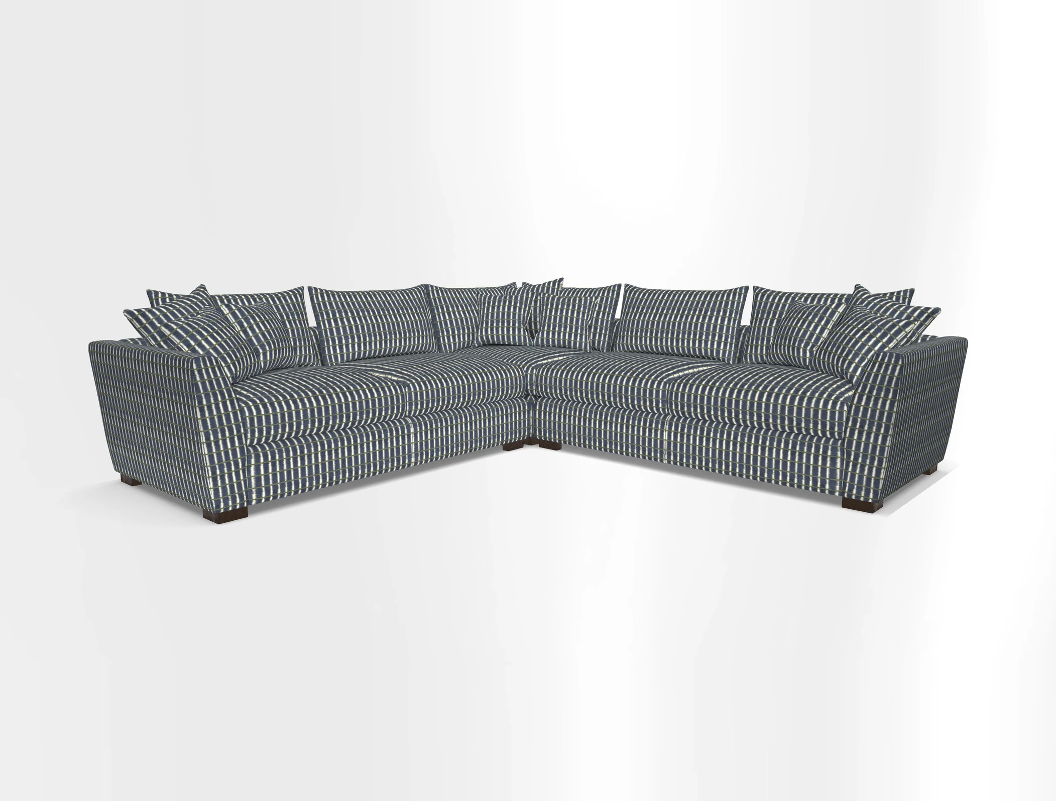 Hambledon Large Corner Group in Plain Two Tone Calico with Scatters in Cloth 22 Weaves
