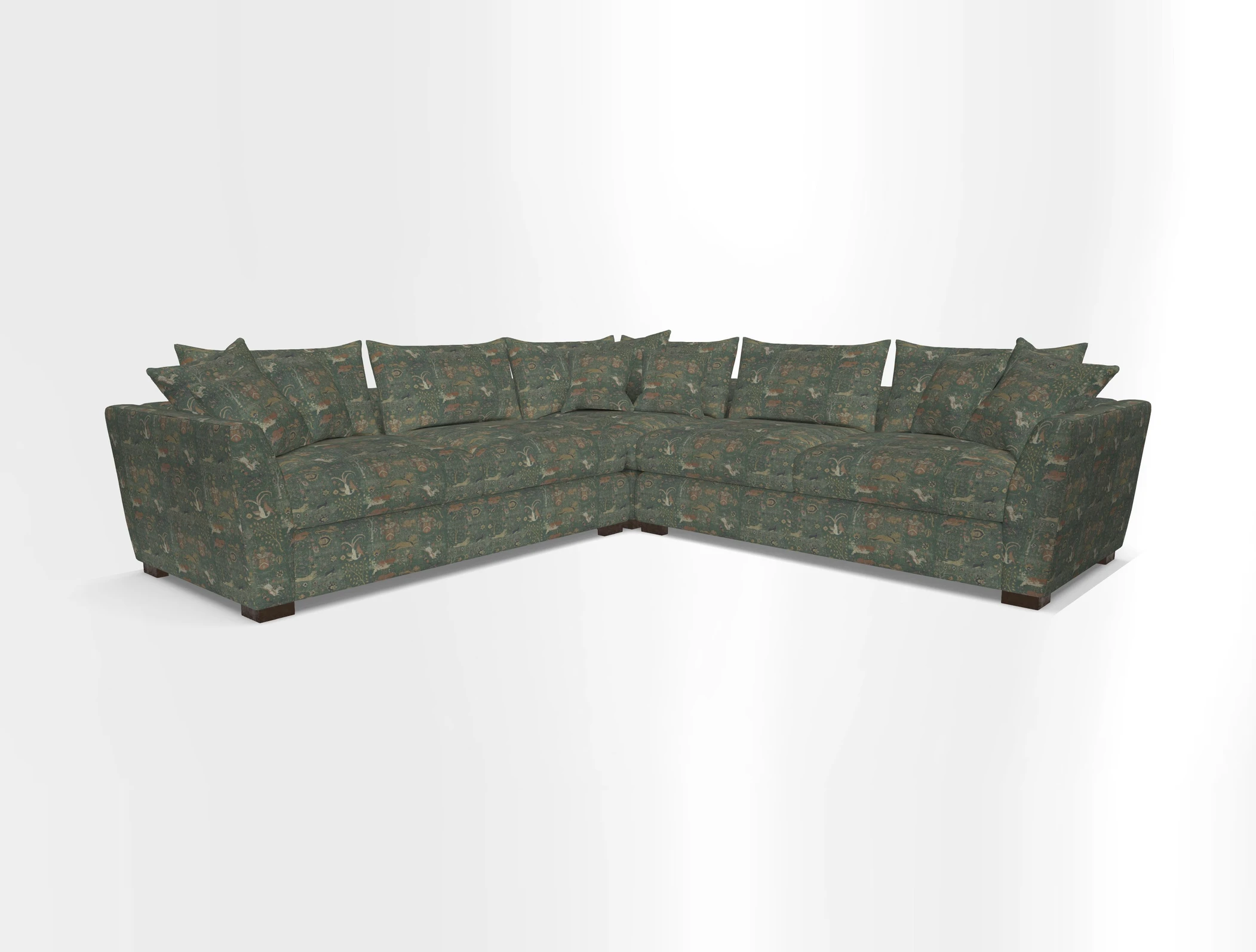 Hambledon Large Corner Group in Plain Two Tone Calico with Scatters in Cloth 22 Weaves