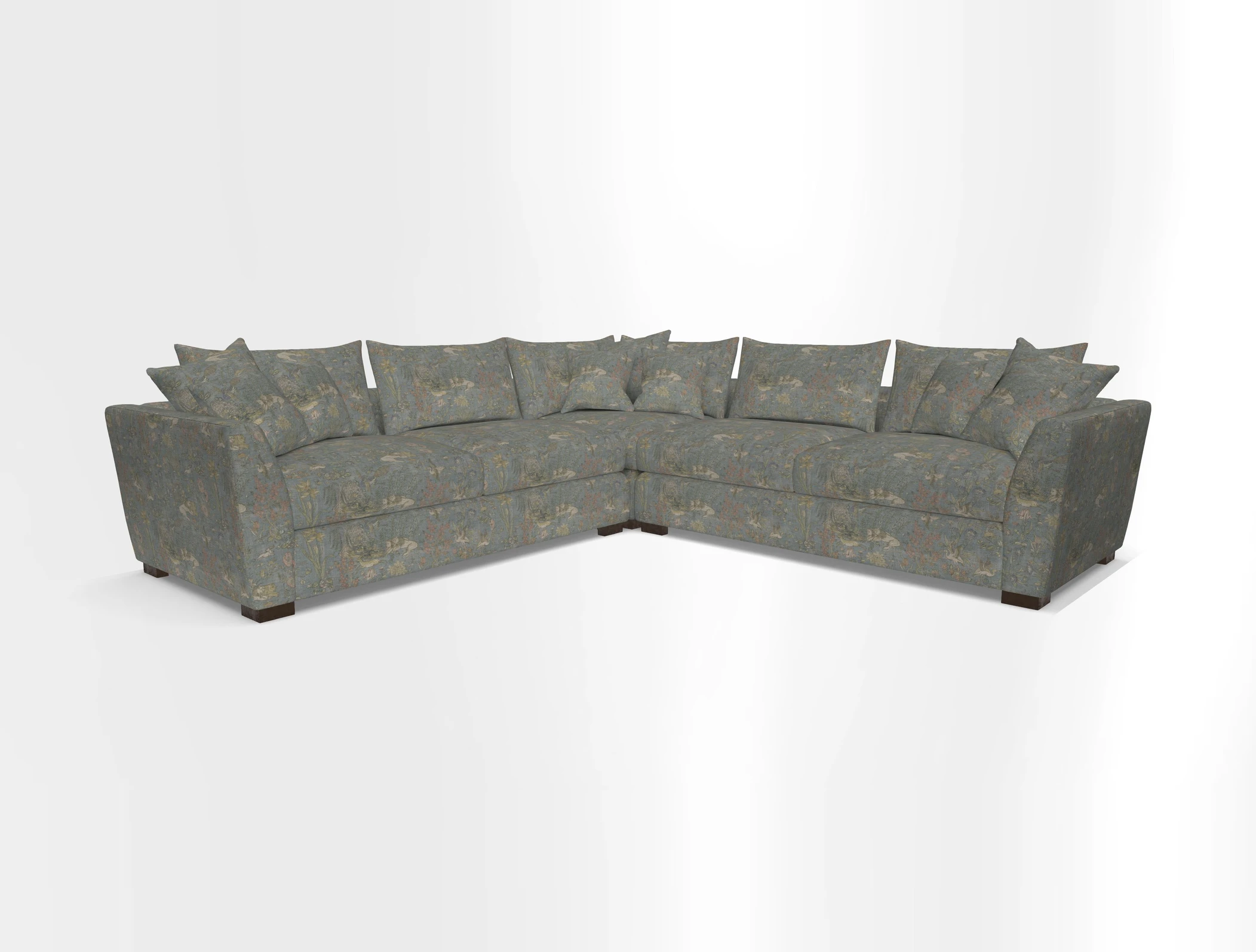 Hambledon Large Corner Group in Plain Two Tone Calico with Scatters in Cloth 22 Weaves