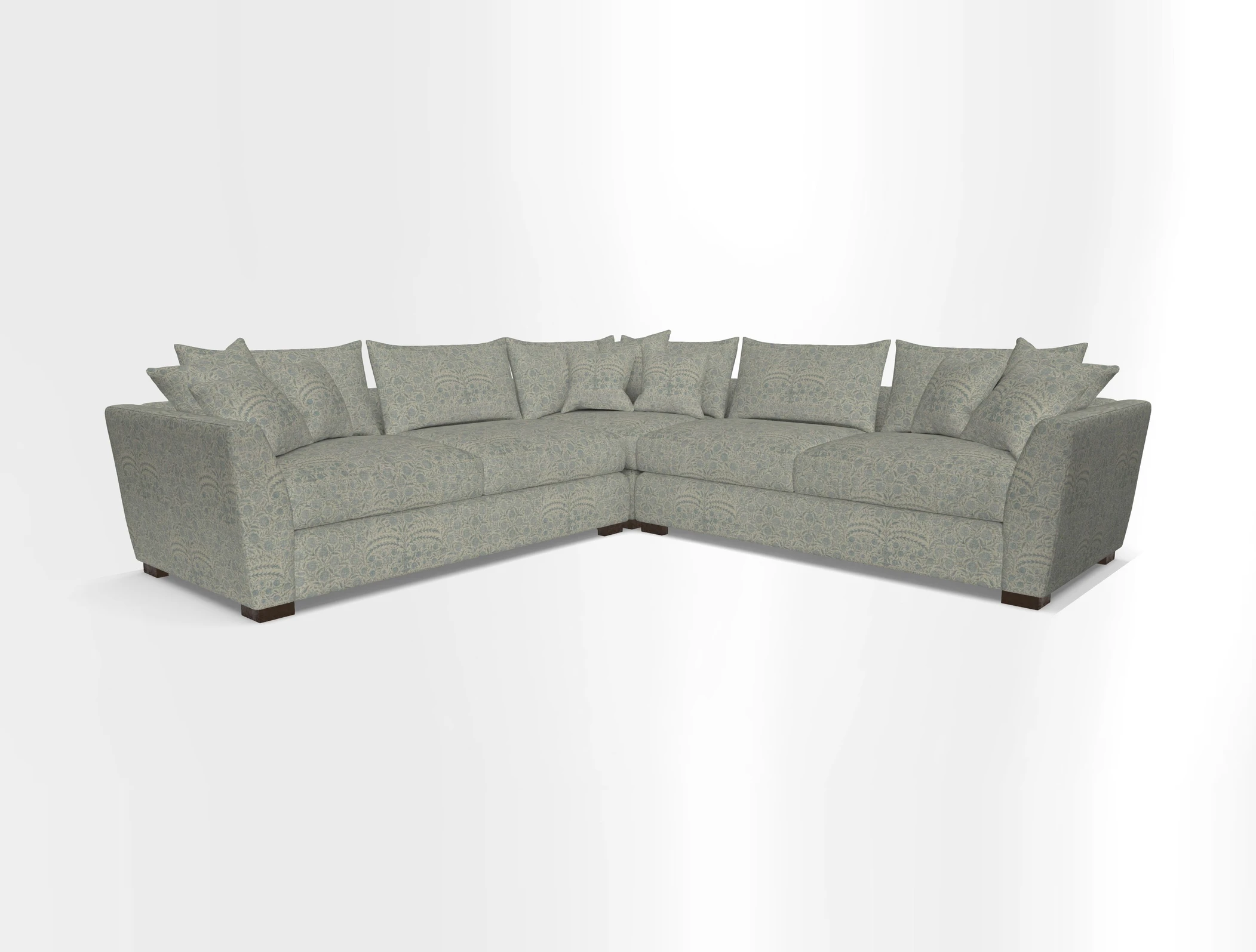 Hambledon Large Corner Group in Plain Two Tone Calico with Scatters in Cloth 22 Weaves