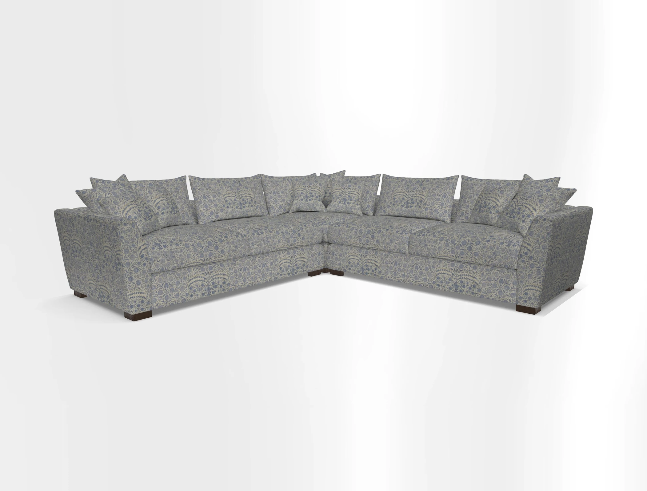 Hambledon Large Corner Group in Plain Two Tone Calico with Scatters in Cloth 22 Weaves