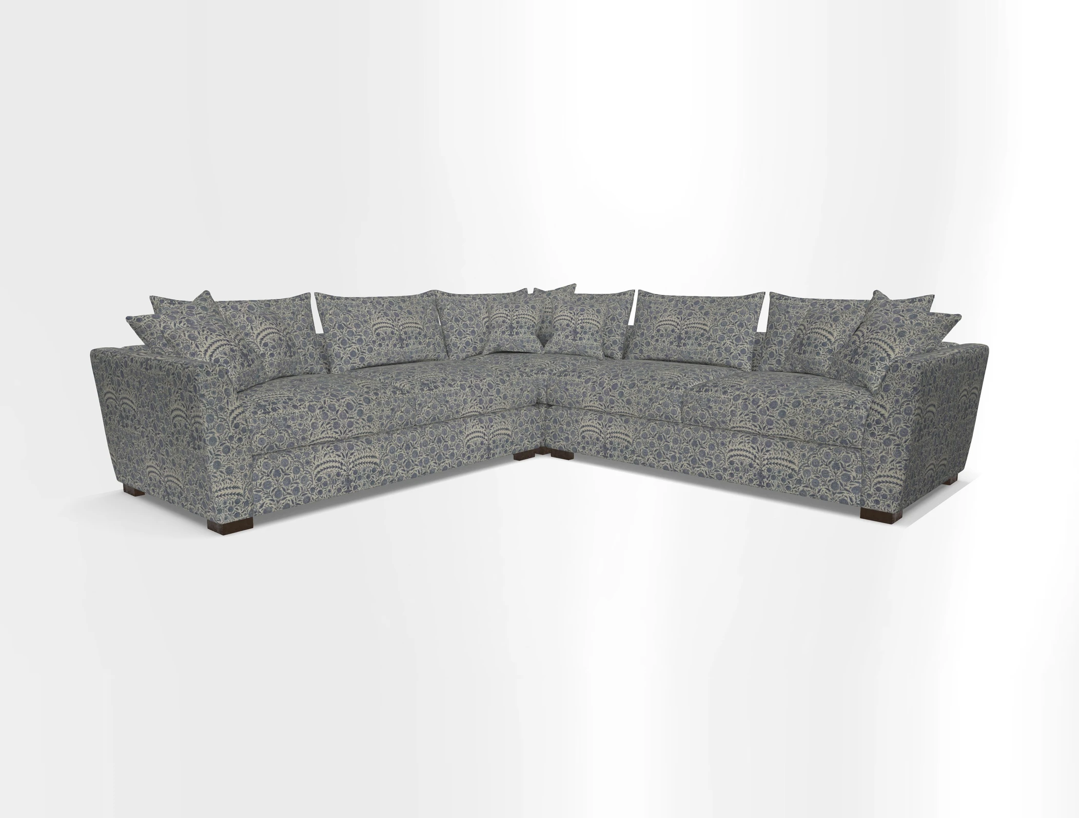 Hambledon Large Corner Group in Plain Two Tone Calico with Scatters in Cloth 22 Weaves