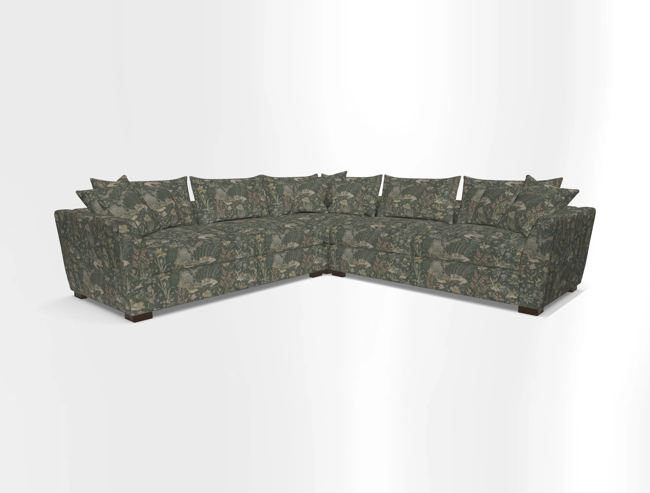 Hambledon Large Corner Group in Plain Two Tone Calico with Scatters in Cloth 22 Weaves