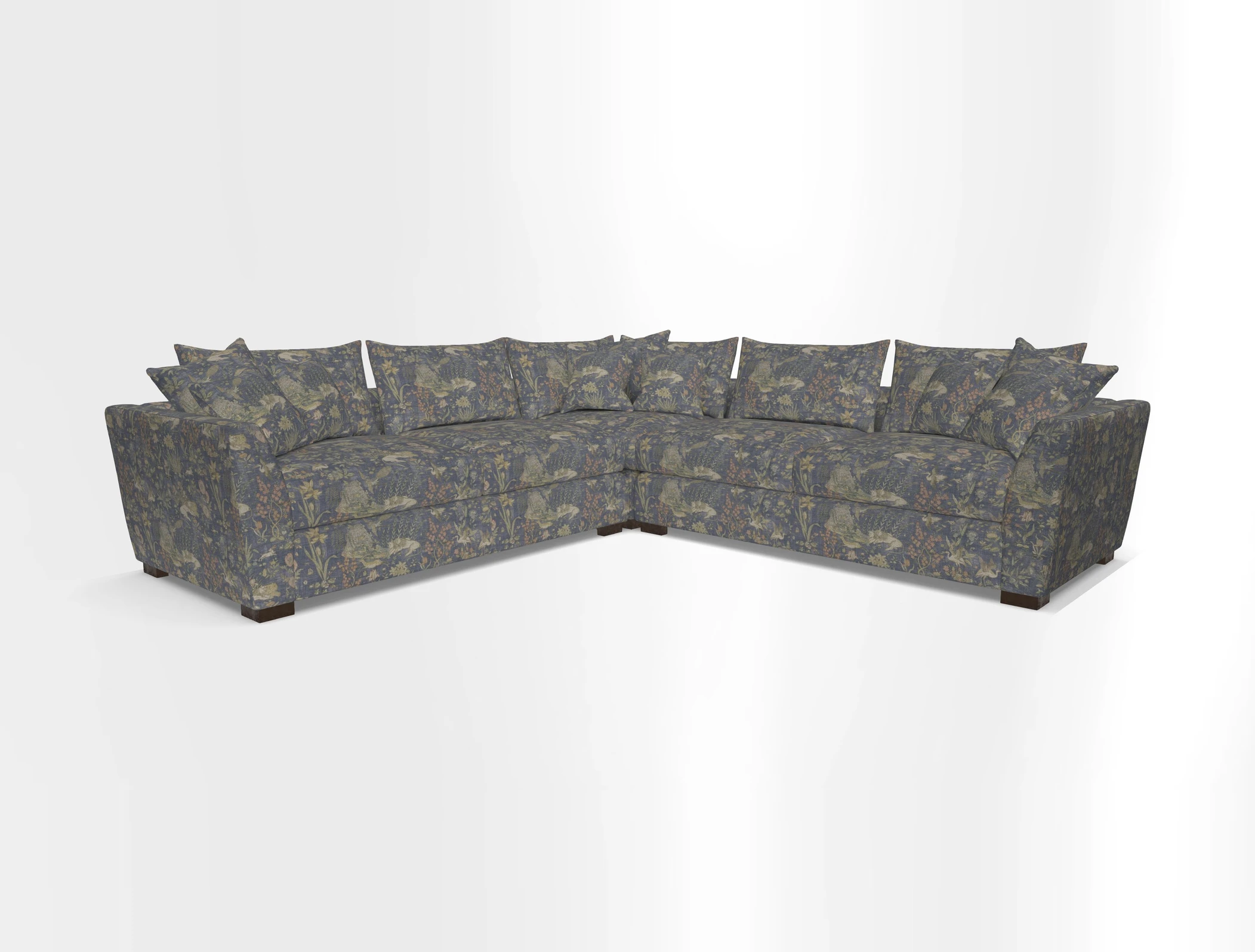 Hambledon Large Corner Group in Plain Two Tone Calico with Scatters in Cloth 22 Weaves