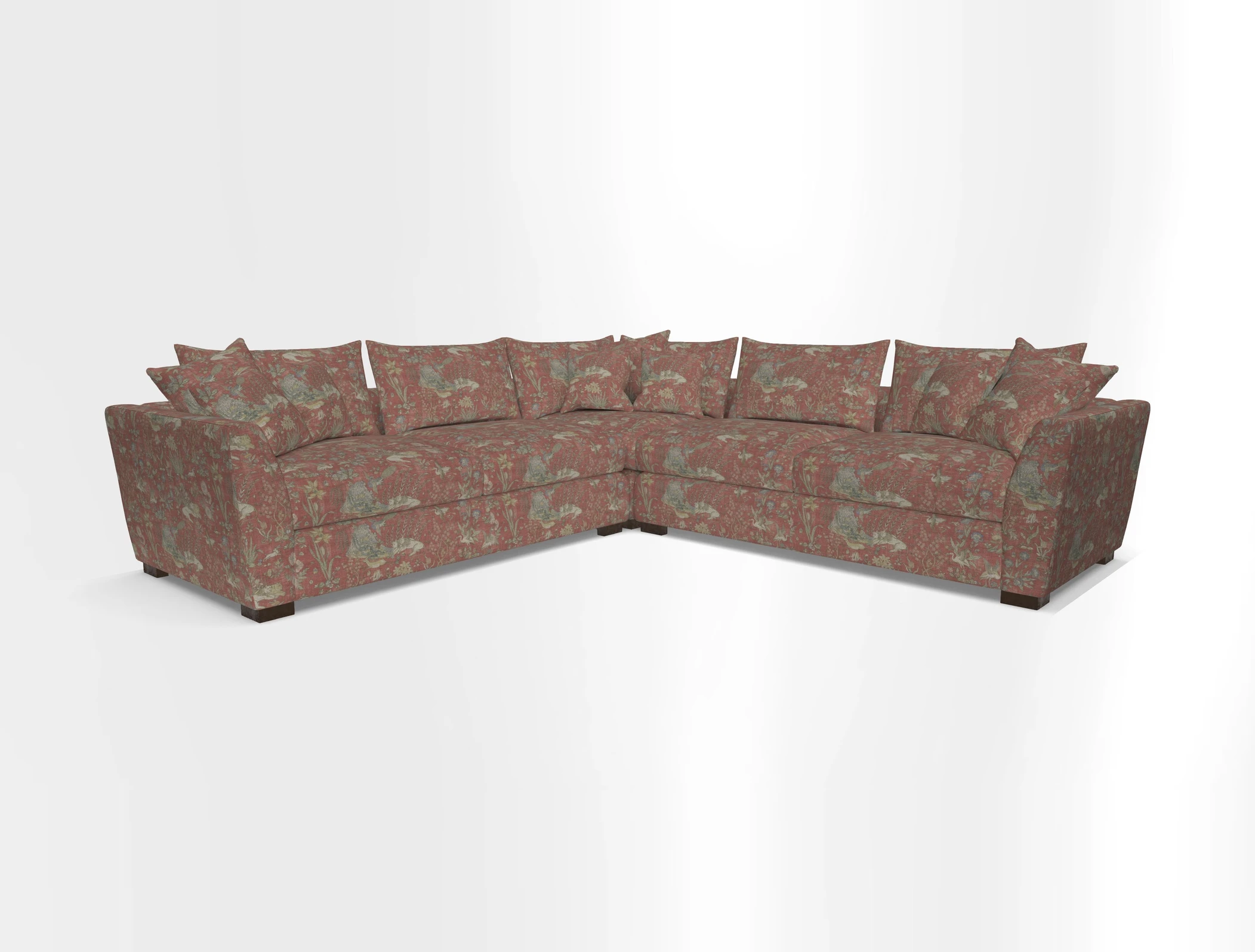Hambledon Large Corner Group in Plain Two Tone Calico with Scatters in Cloth 22 Weaves