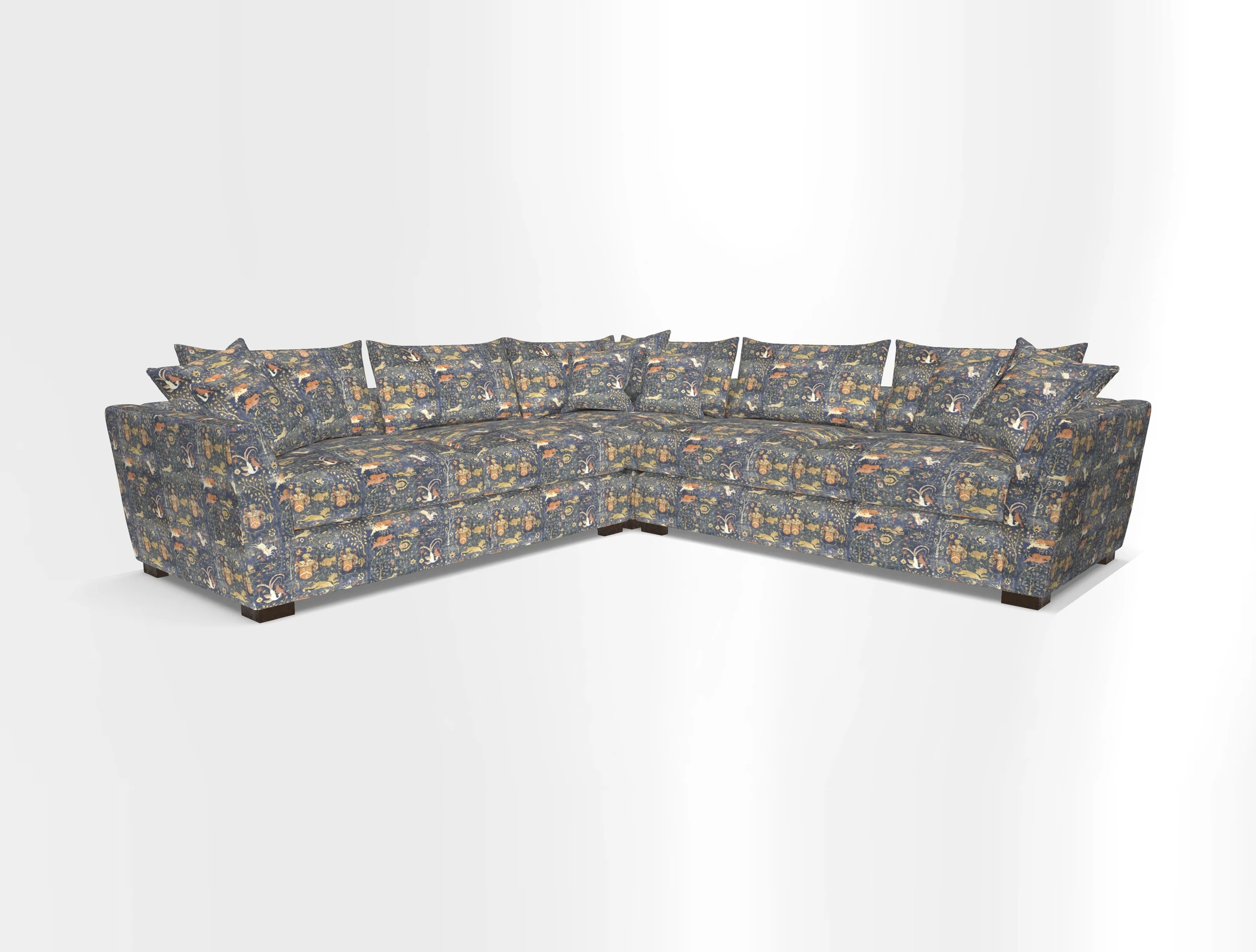 Hambledon Large Corner Group in Plain Two Tone Calico with Scatters in Cloth 22 Weaves