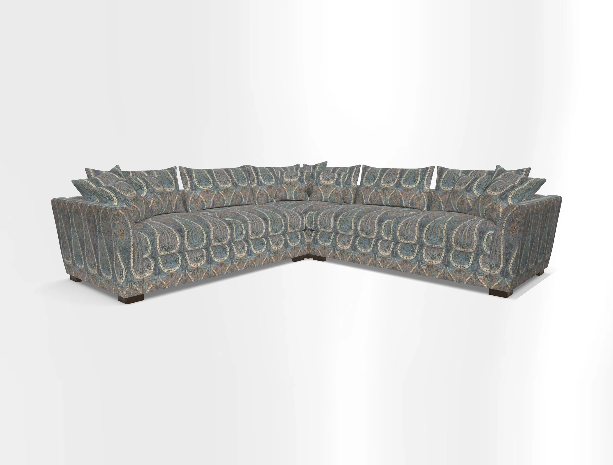 Hambledon Large Corner Group in Plain Two Tone Calico with Scatters in Cloth 22 Weaves