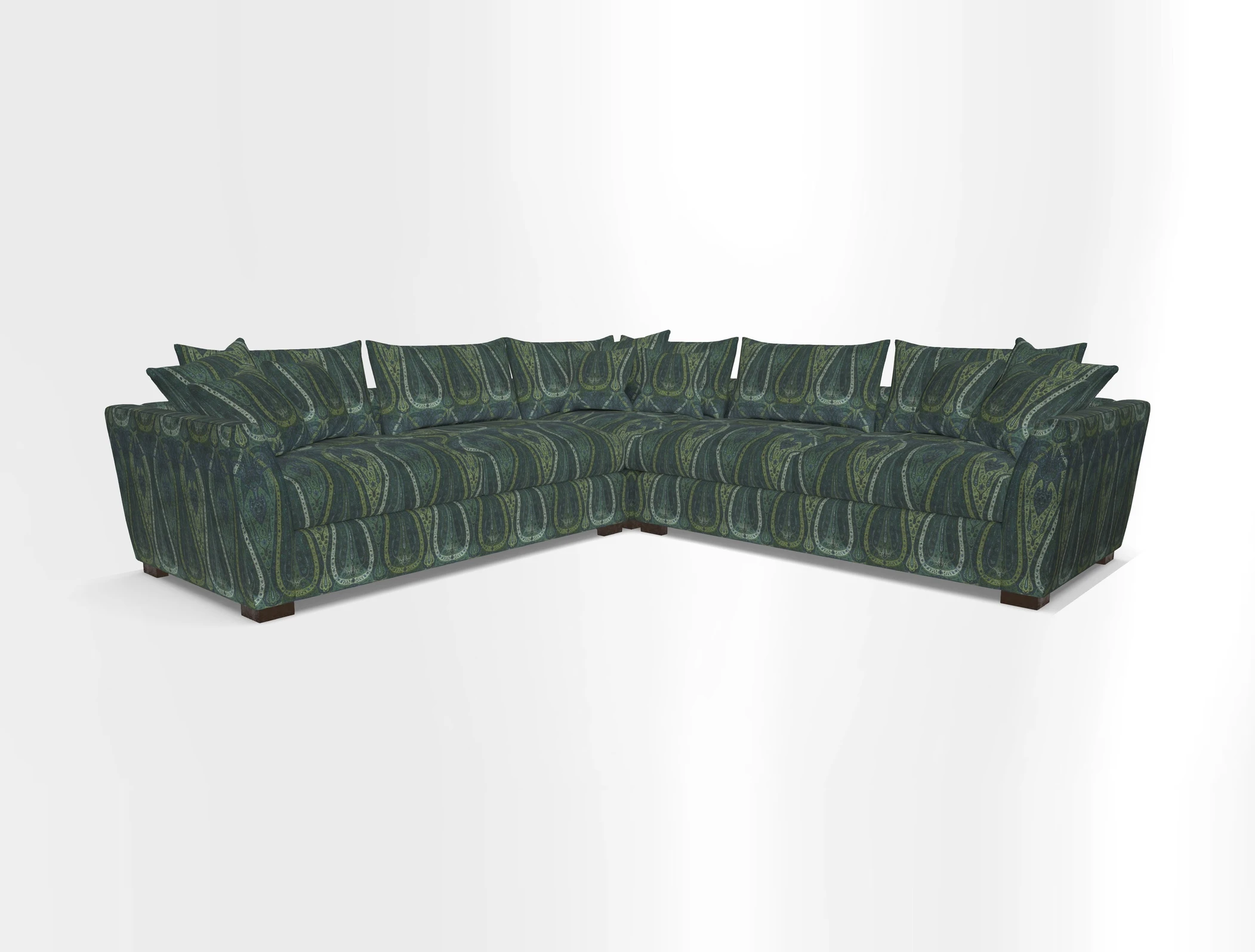 Hambledon Large Corner Group in Plain Two Tone Calico with Scatters in Cloth 22 Weaves