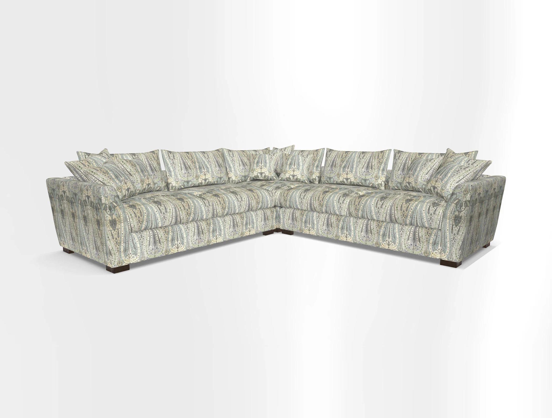 Hambledon Large Corner Group in Plain Two Tone Calico with Scatters in Cloth 22 Weaves