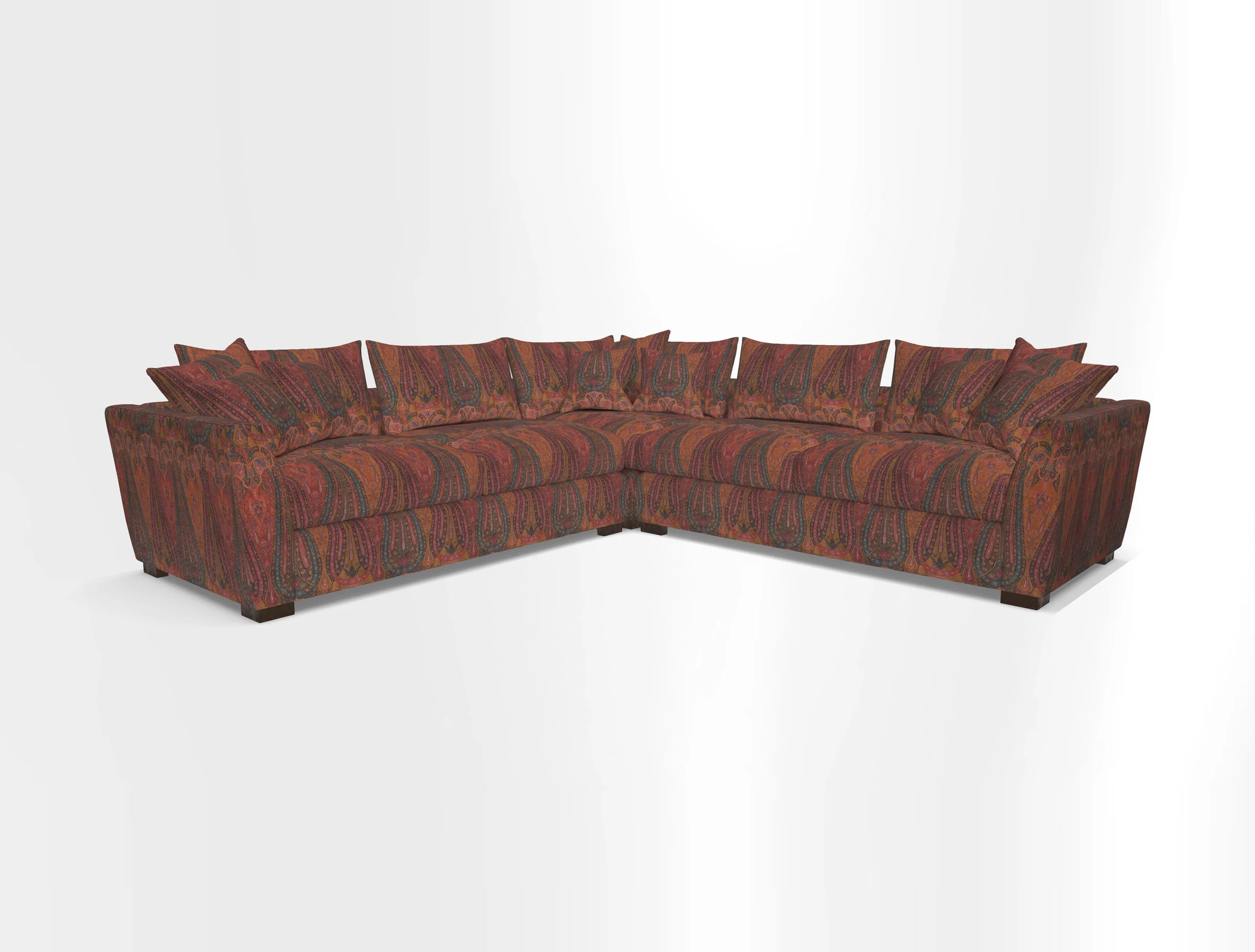 Hambledon Large Corner Group in Plain Two Tone Calico with Scatters in Cloth 22 Weaves