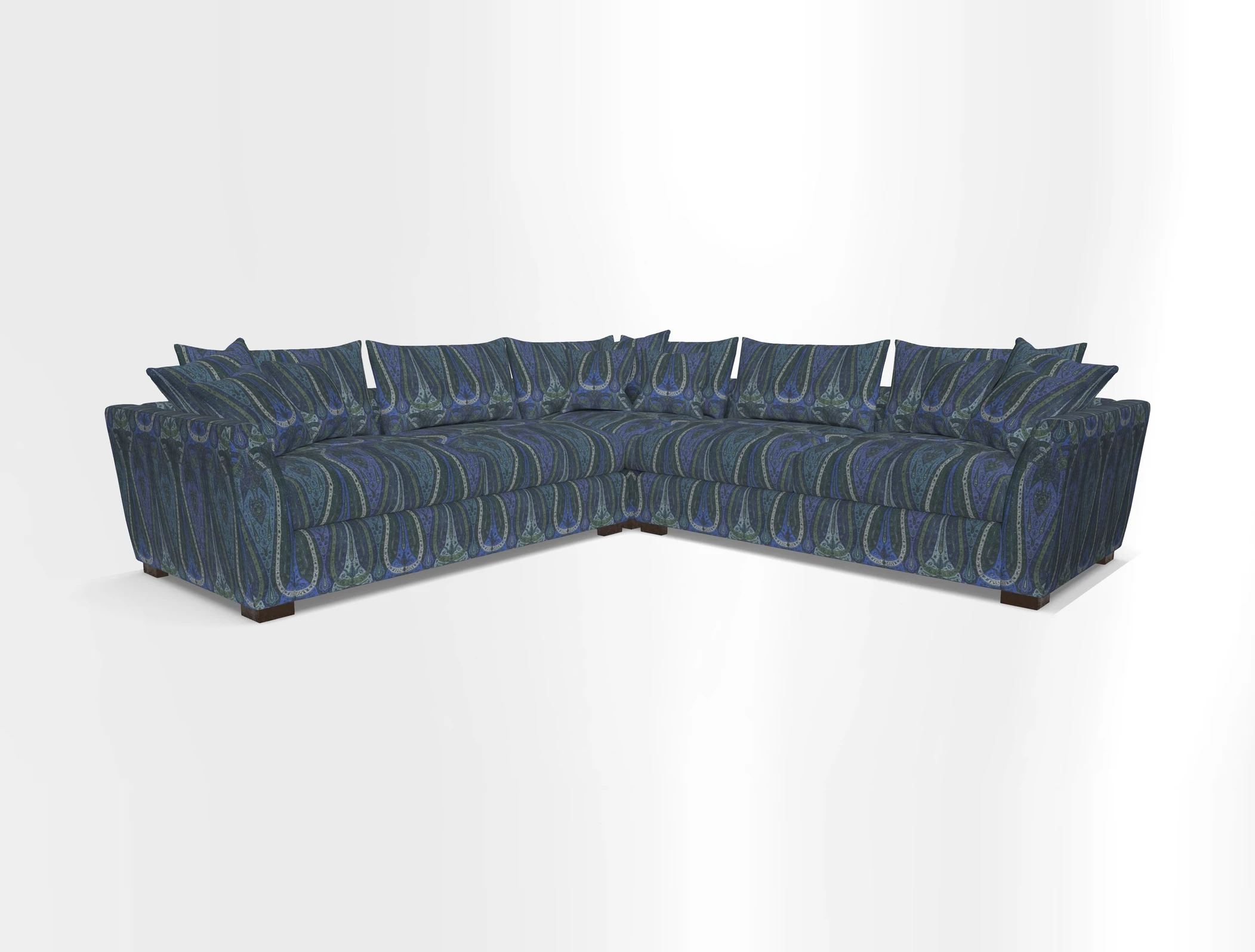 Hambledon Large Corner Group in Plain Two Tone Calico with Scatters in Cloth 22 Weaves
