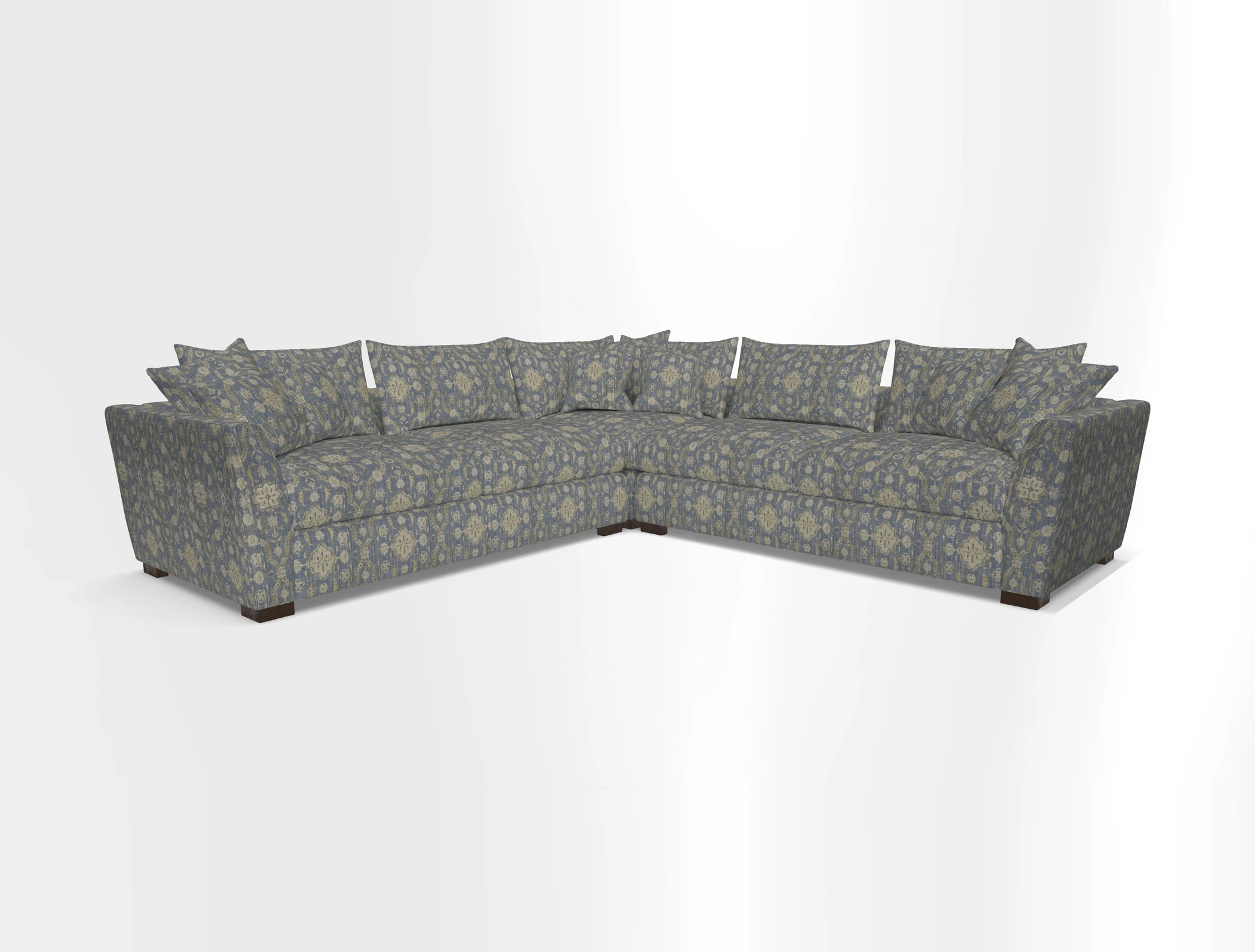 Hambledon Large Corner Group in Plain Two Tone Calico with Scatters in Cloth 22 Weaves