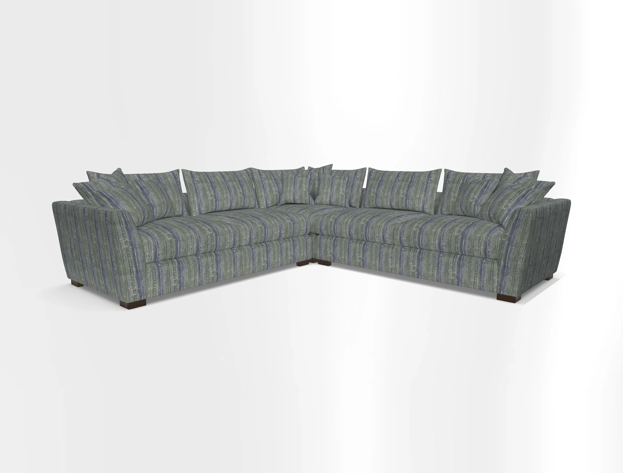 Hambledon Large Corner Group in Plain Two Tone Calico with Scatters in Cloth 22 Weaves