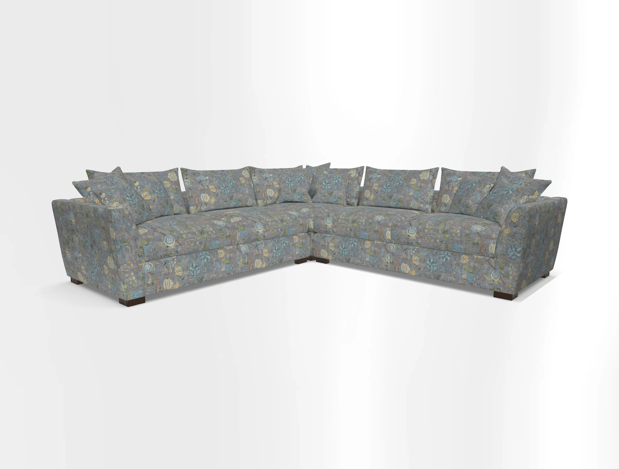 Hambledon Large Corner Group in Plain Two Tone Calico with Scatters in Cloth 22 Weaves