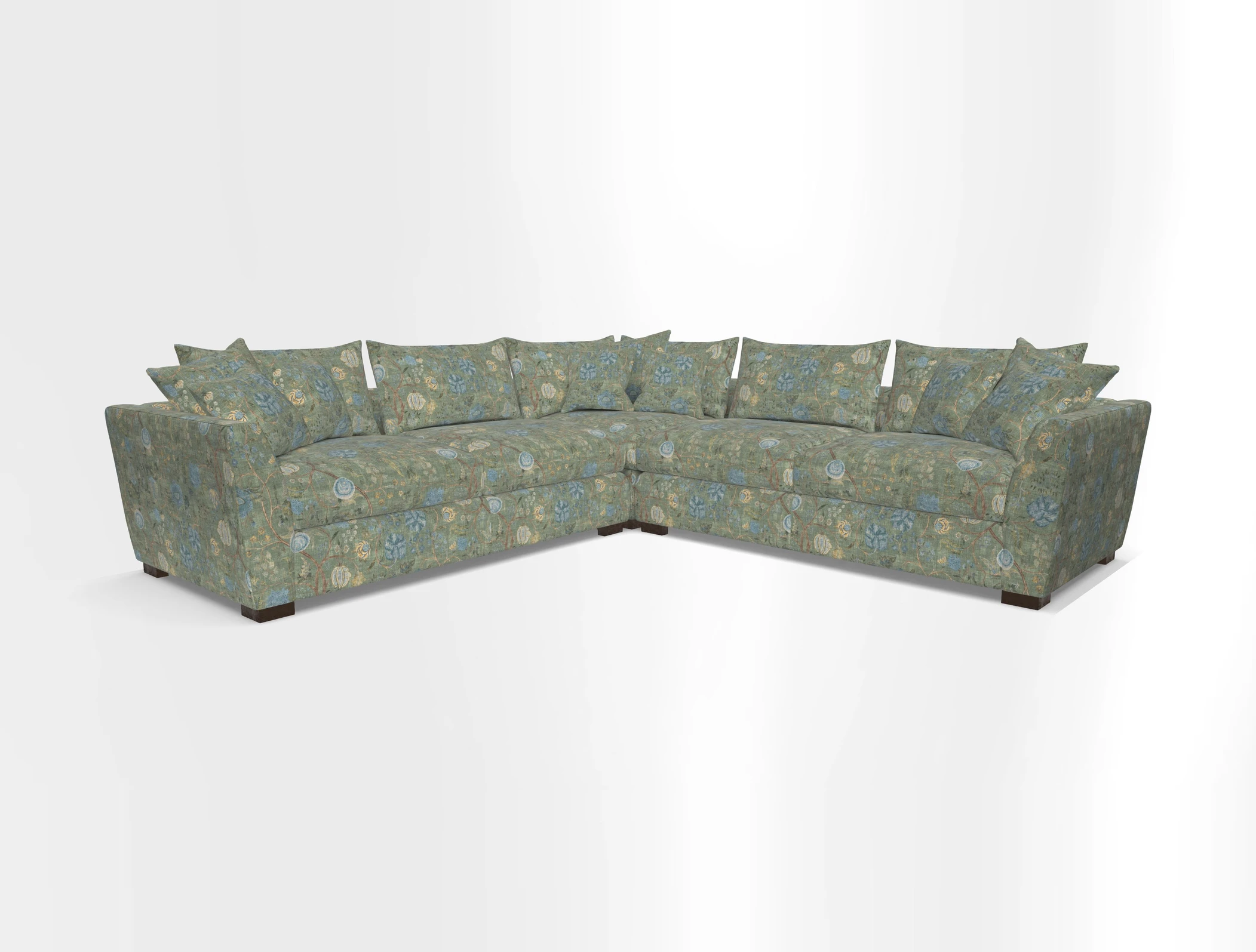 Hambledon Large Corner Group in Plain Two Tone Calico with Scatters in Cloth 22 Weaves