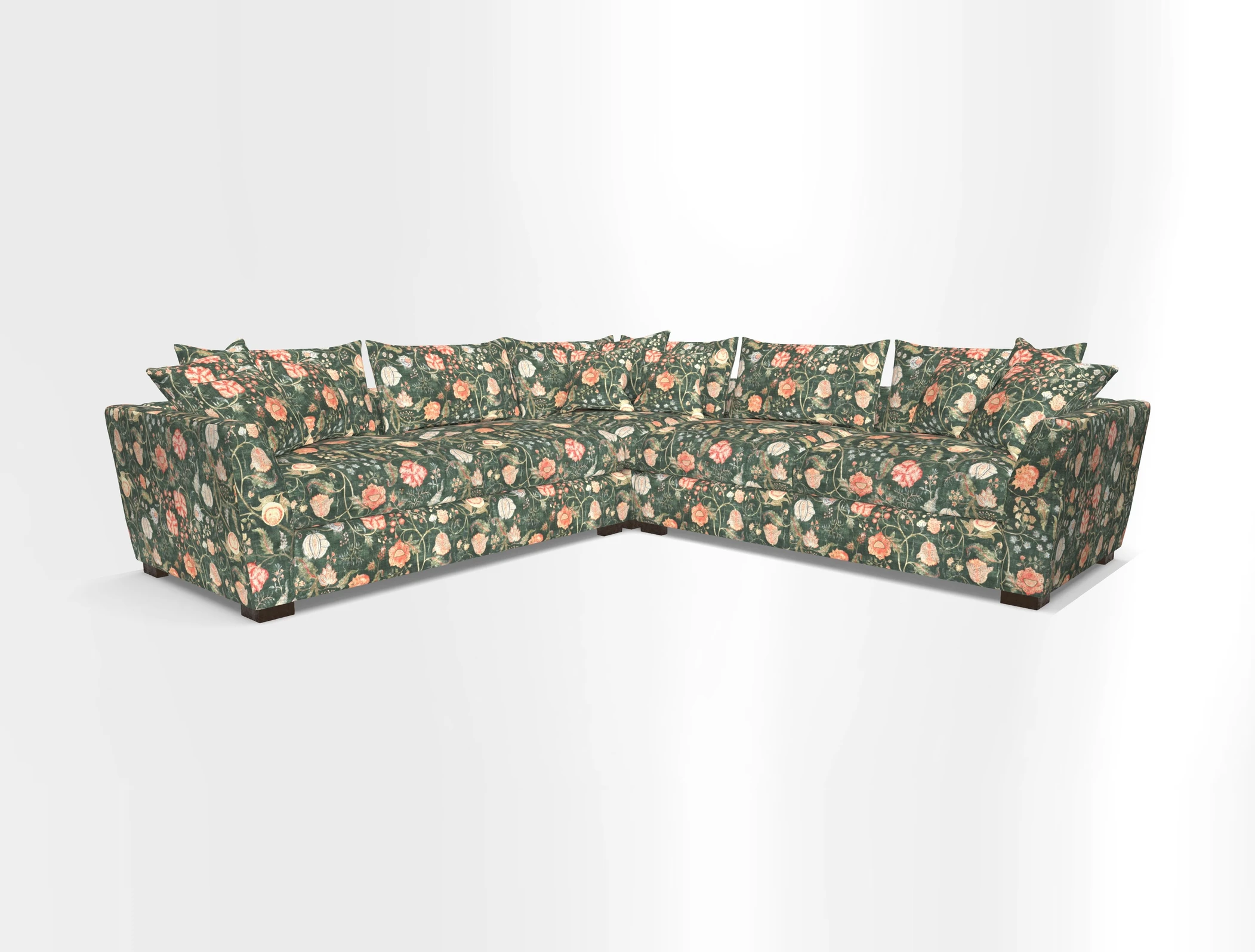 Hambledon Large Corner Group in Plain Two Tone Calico with Scatters in Cloth 22 Weaves