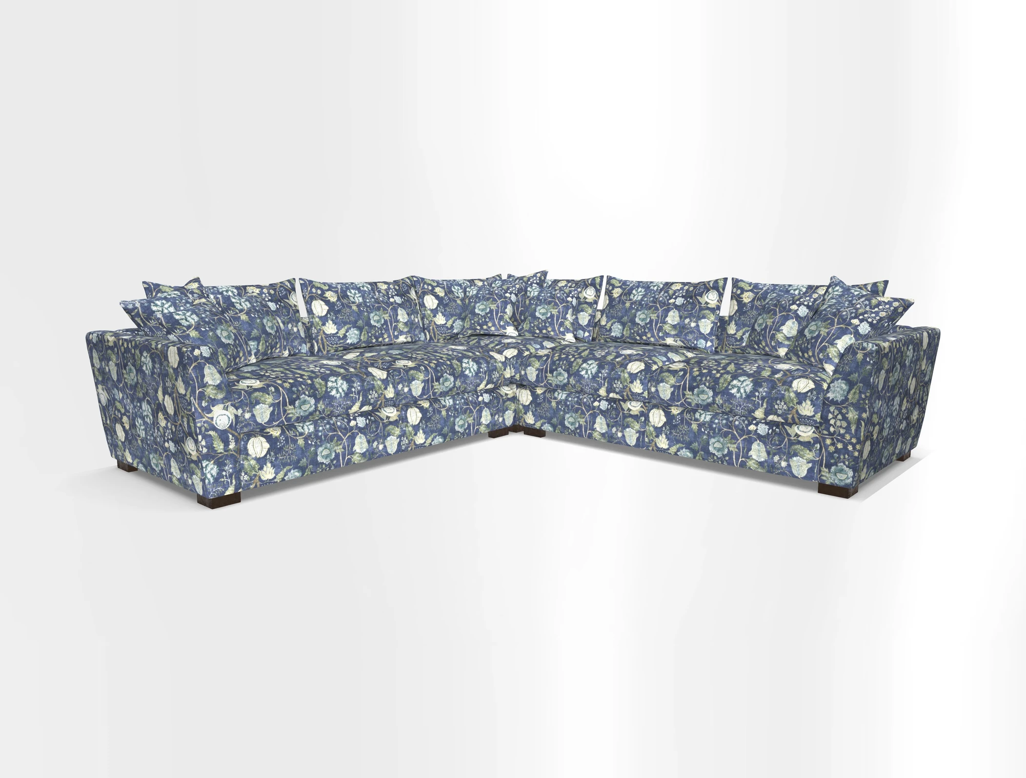 Hambledon Large Corner Group in Plain Two Tone Calico with Scatters in Cloth 22 Weaves