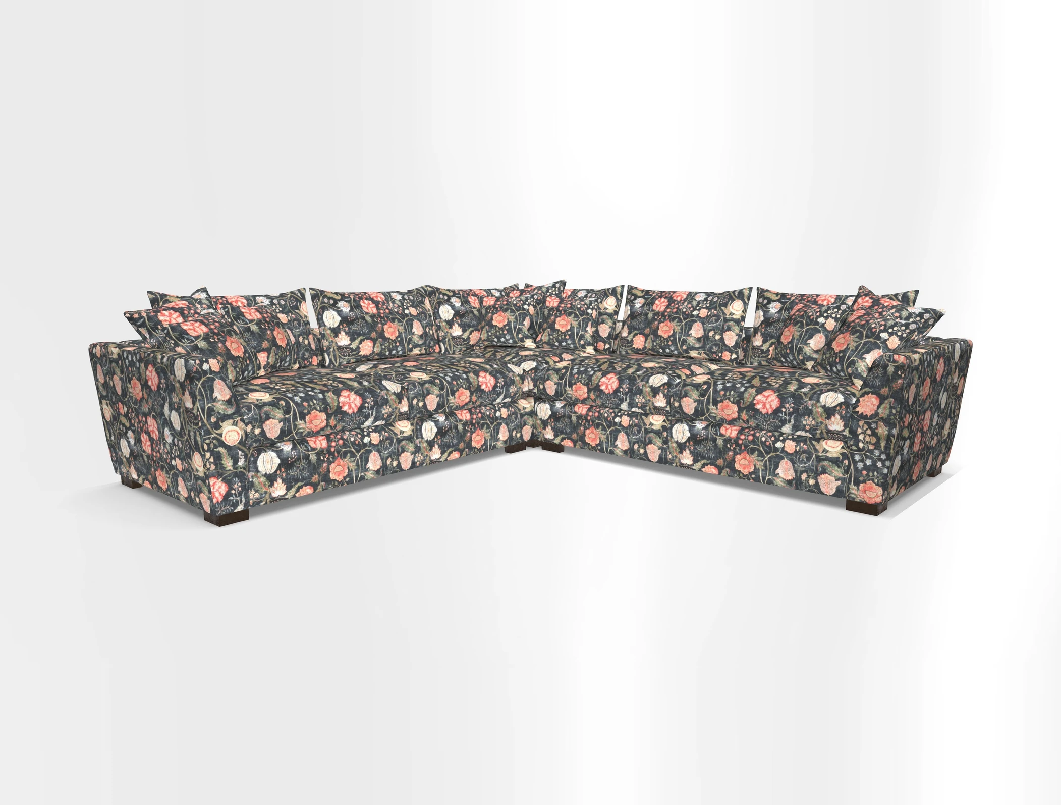 Hambledon Large Corner Group in Plain Two Tone Calico with Scatters in Cloth 22 Weaves