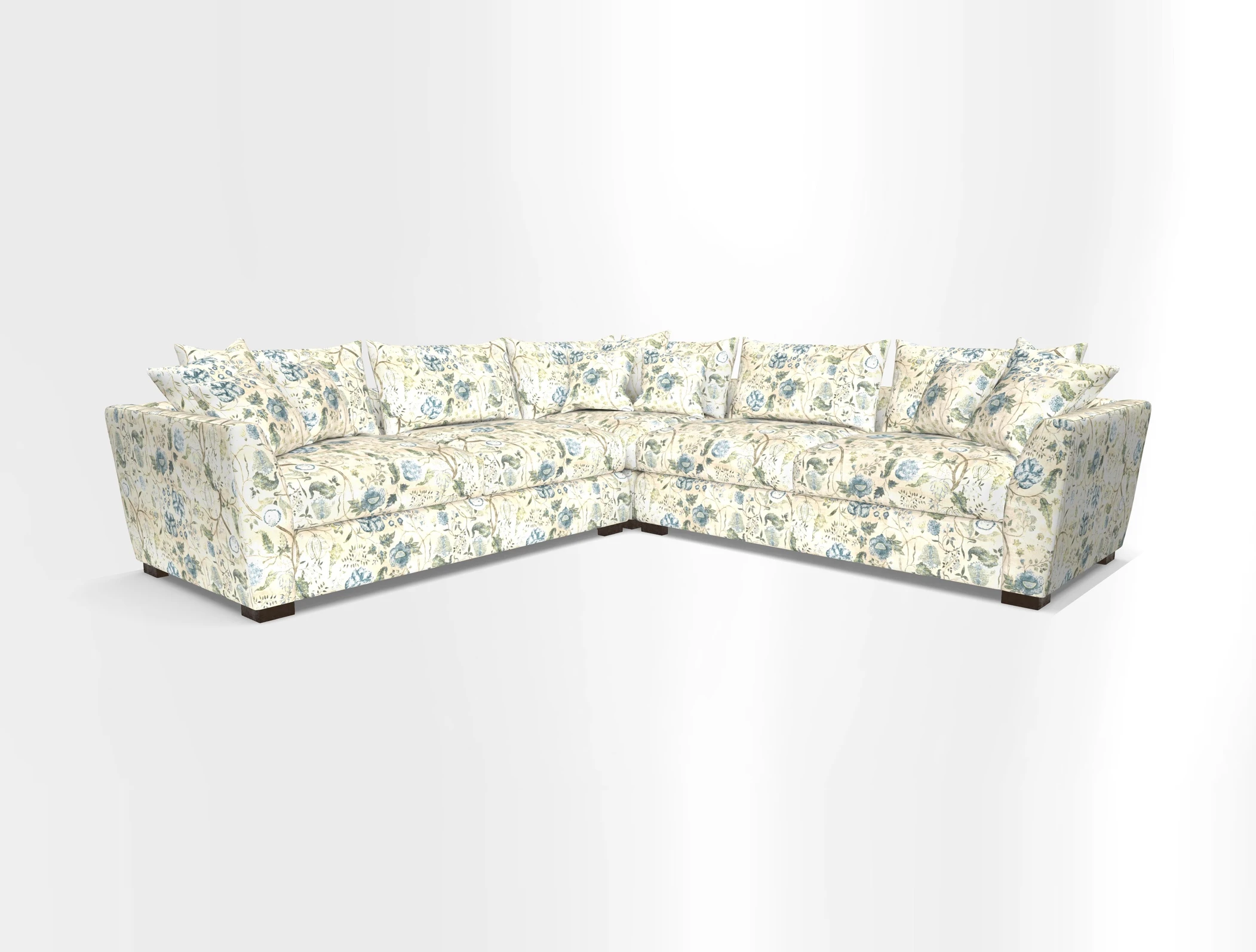 Hambledon Large Corner Group in Plain Two Tone Calico with Scatters in Cloth 22 Weaves