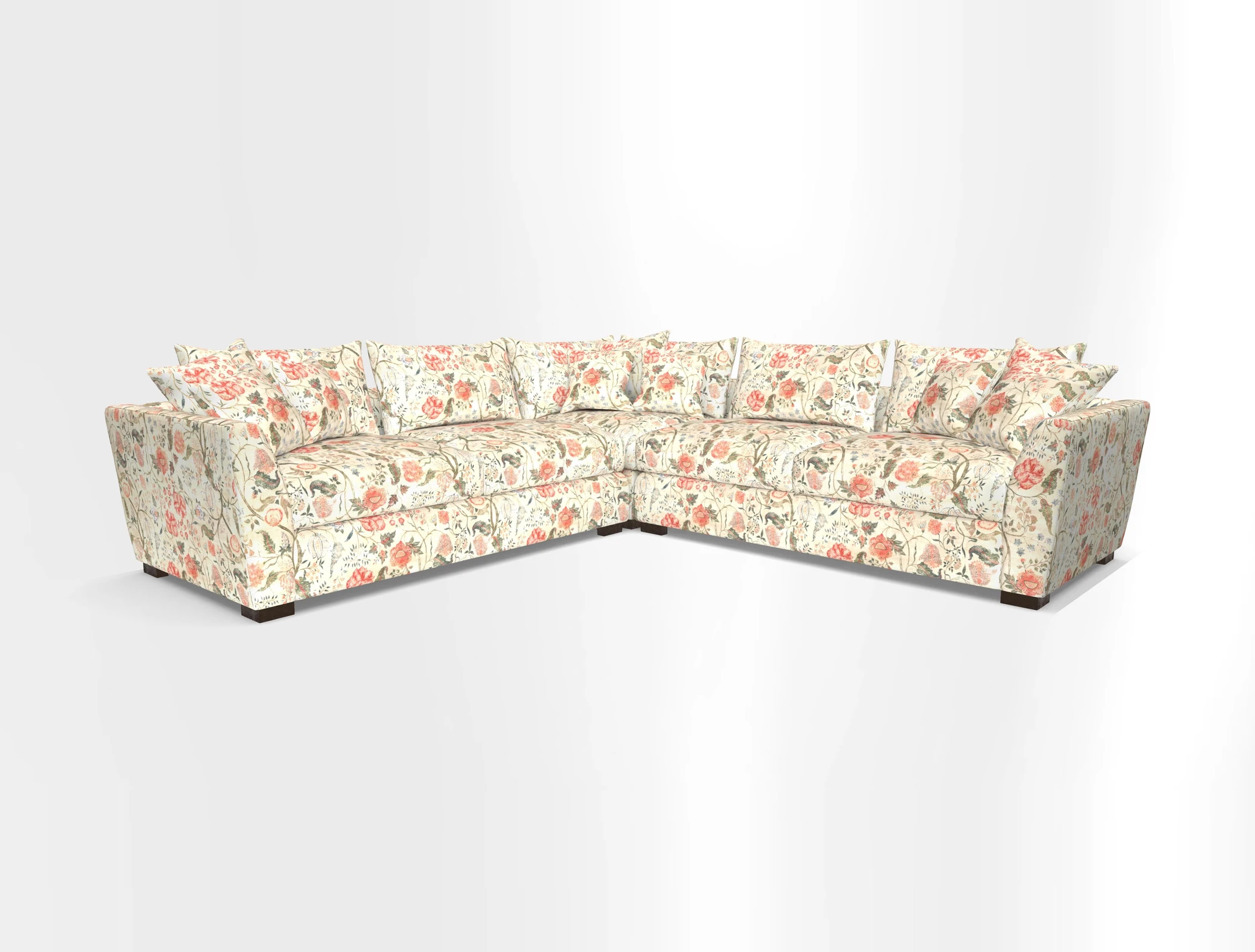 Hambledon Large Corner Group in Plain Two Tone Calico with Scatters in Cloth 22 Weaves