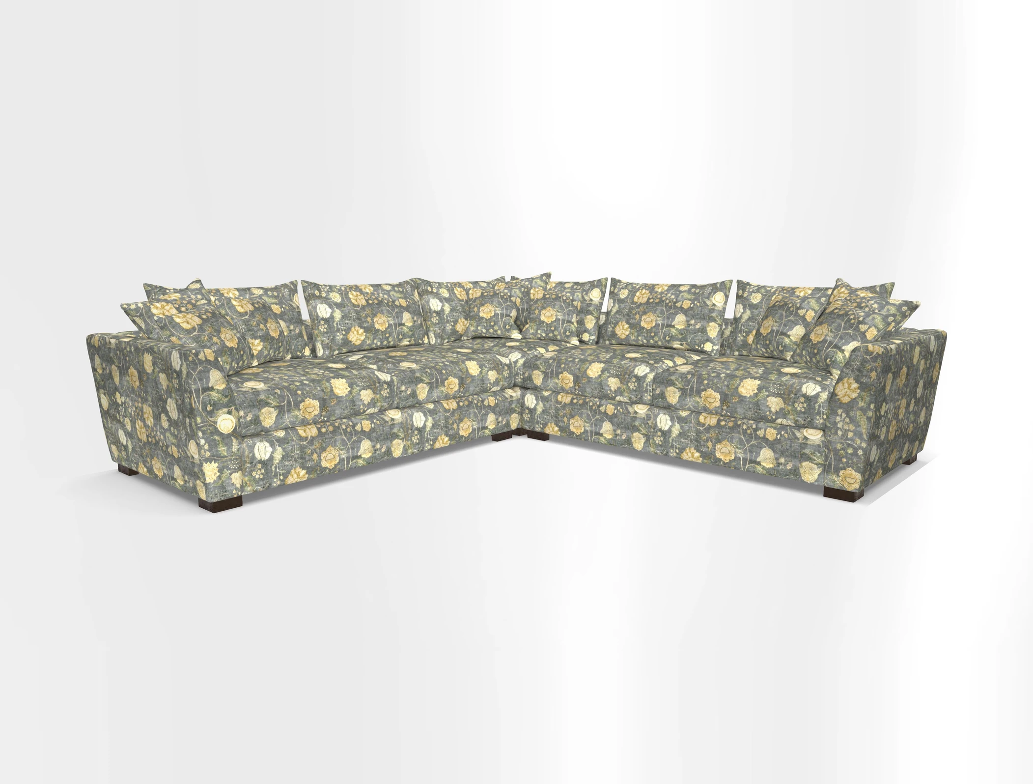 Hambledon Large Corner Group in Plain Two Tone Calico with Scatters in Cloth 22 Weaves