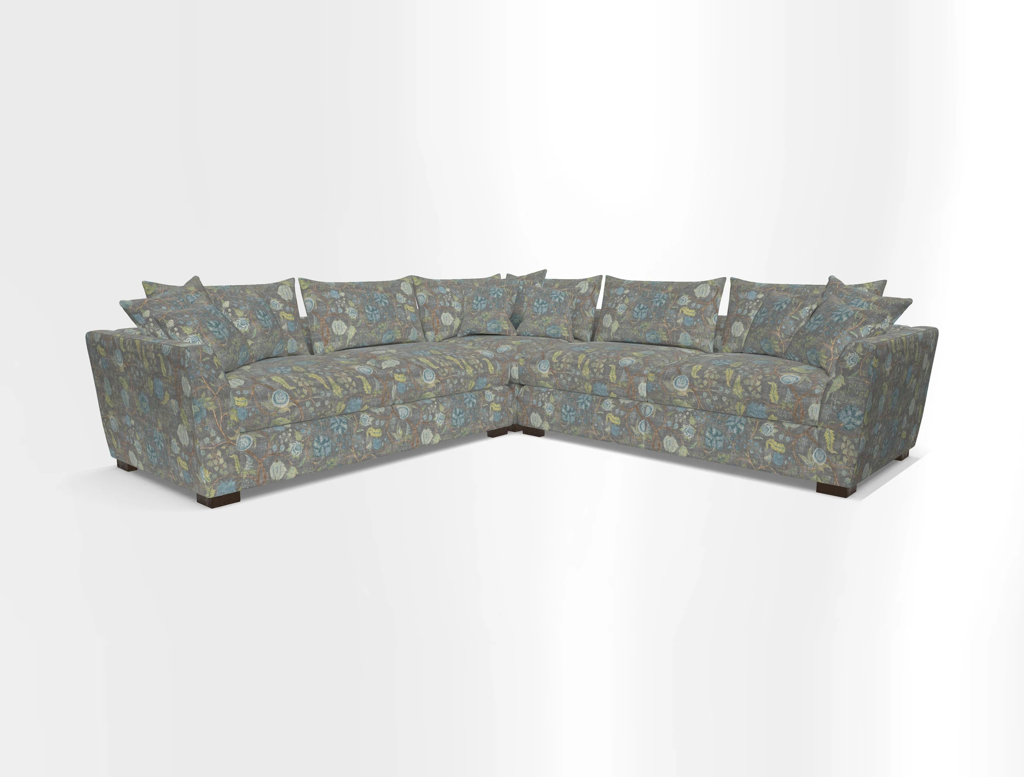 Hambledon Large Corner Group in Plain Two Tone Calico with Scatters in Cloth 22 Weaves