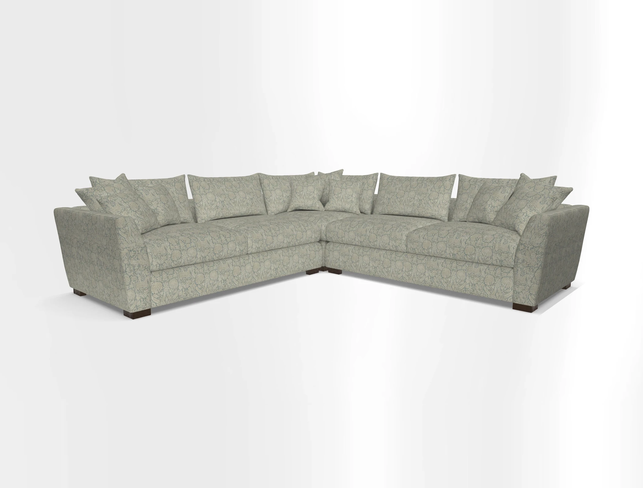 Hambledon Large Corner Group in Plain Two Tone Calico with Scatters in Cloth 22 Weaves