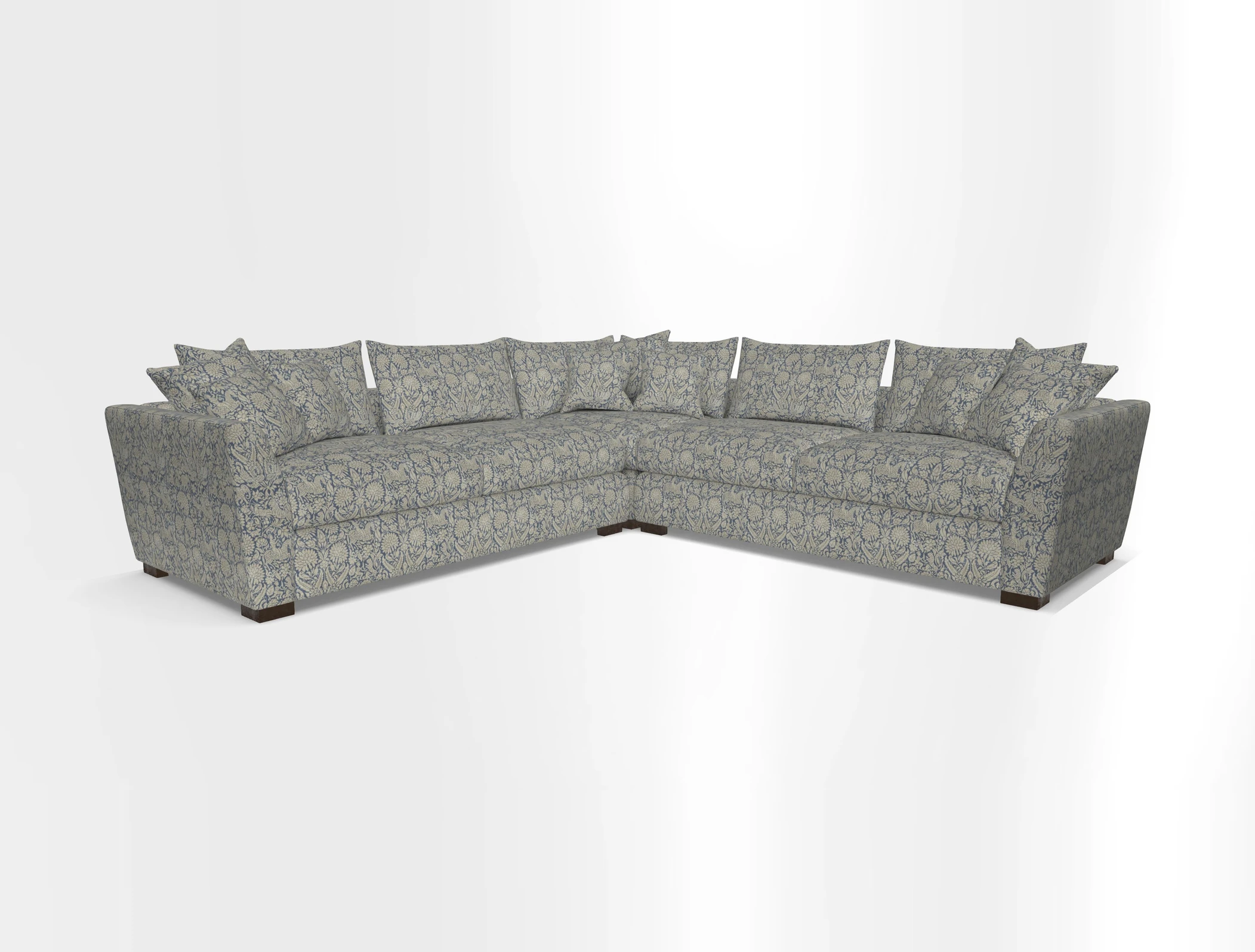 Hambledon Large Corner Group in Plain Two Tone Calico with Scatters in Cloth 22 Weaves