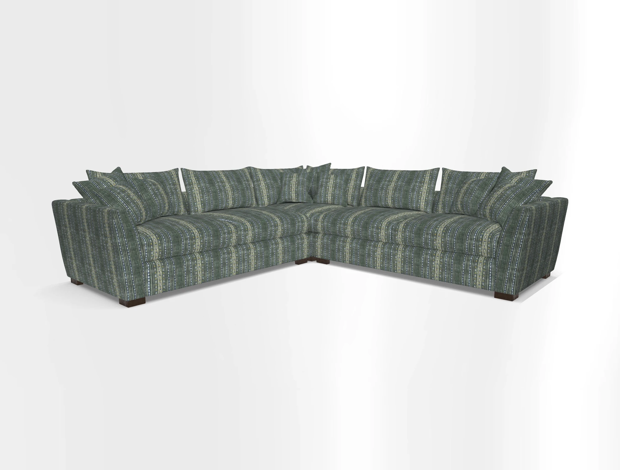 Hambledon Large Corner Group in Plain Two Tone Calico with Scatters in Cloth 22 Weaves