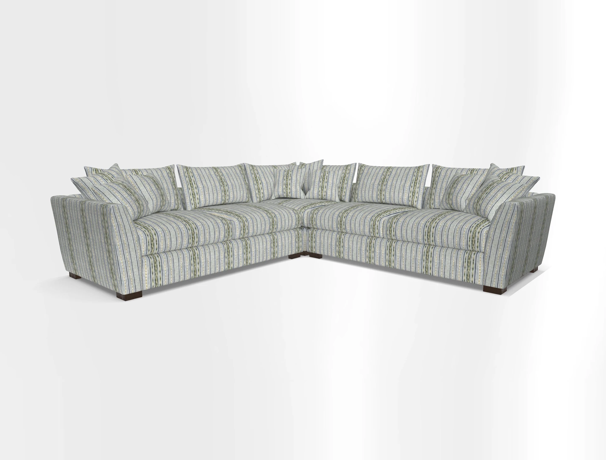 Hambledon Large Corner Group in Plain Two Tone Calico with Scatters in Cloth 22 Weaves